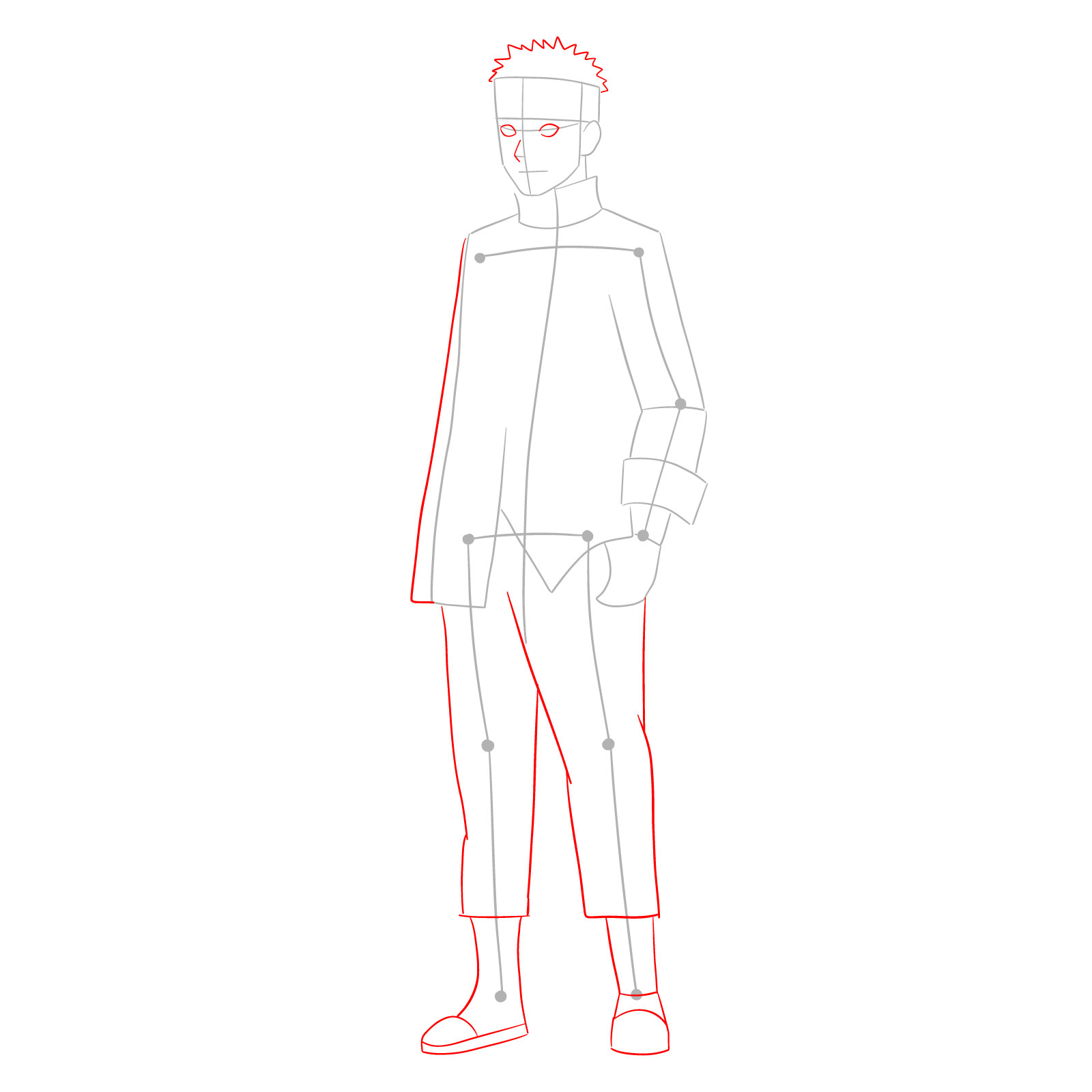 How to draw Naruto from The Last: Naruto the Movie - step 03