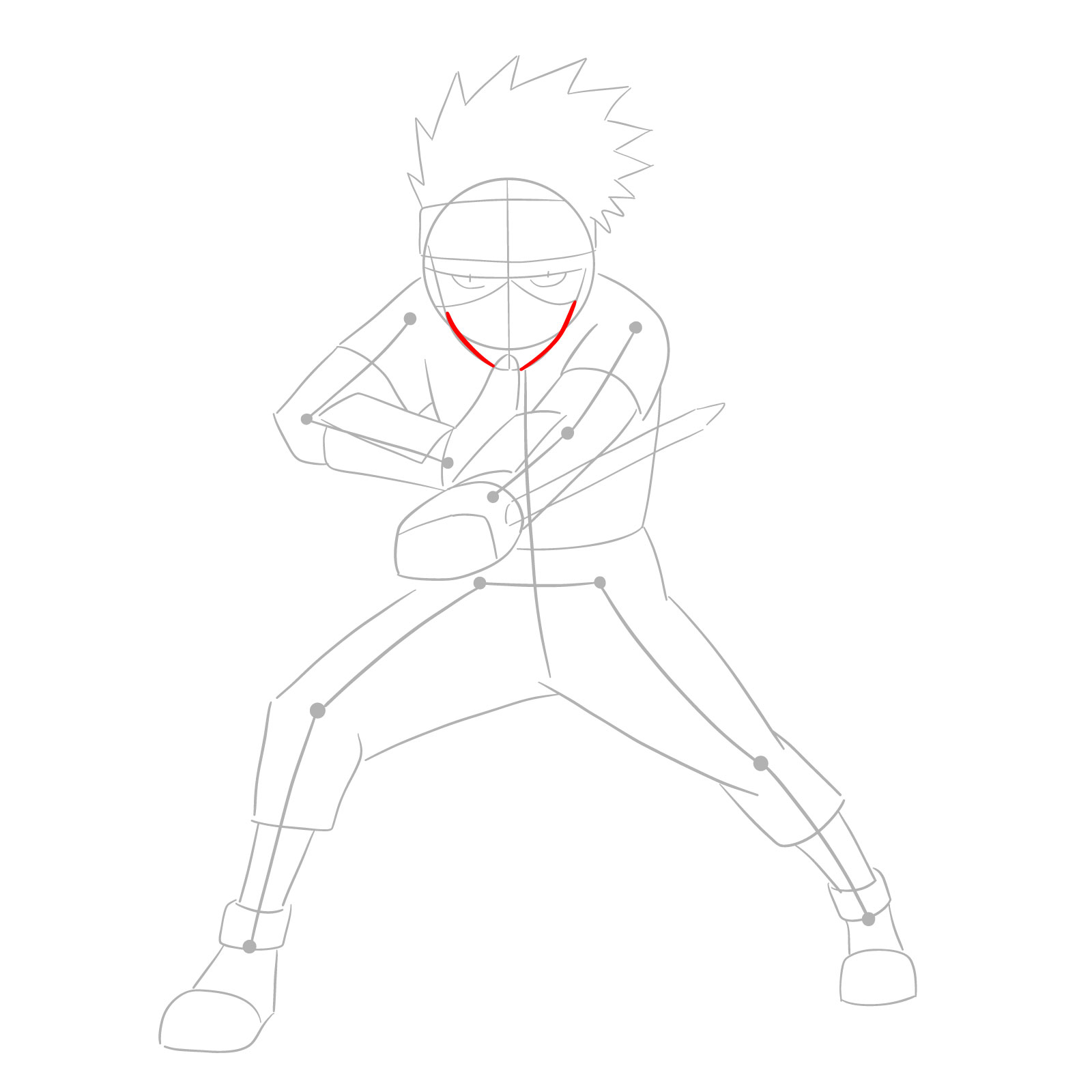 How to draw Young Kakashi from Naruto Shippuden Ultimate Ninja Storm Generations - step 04
