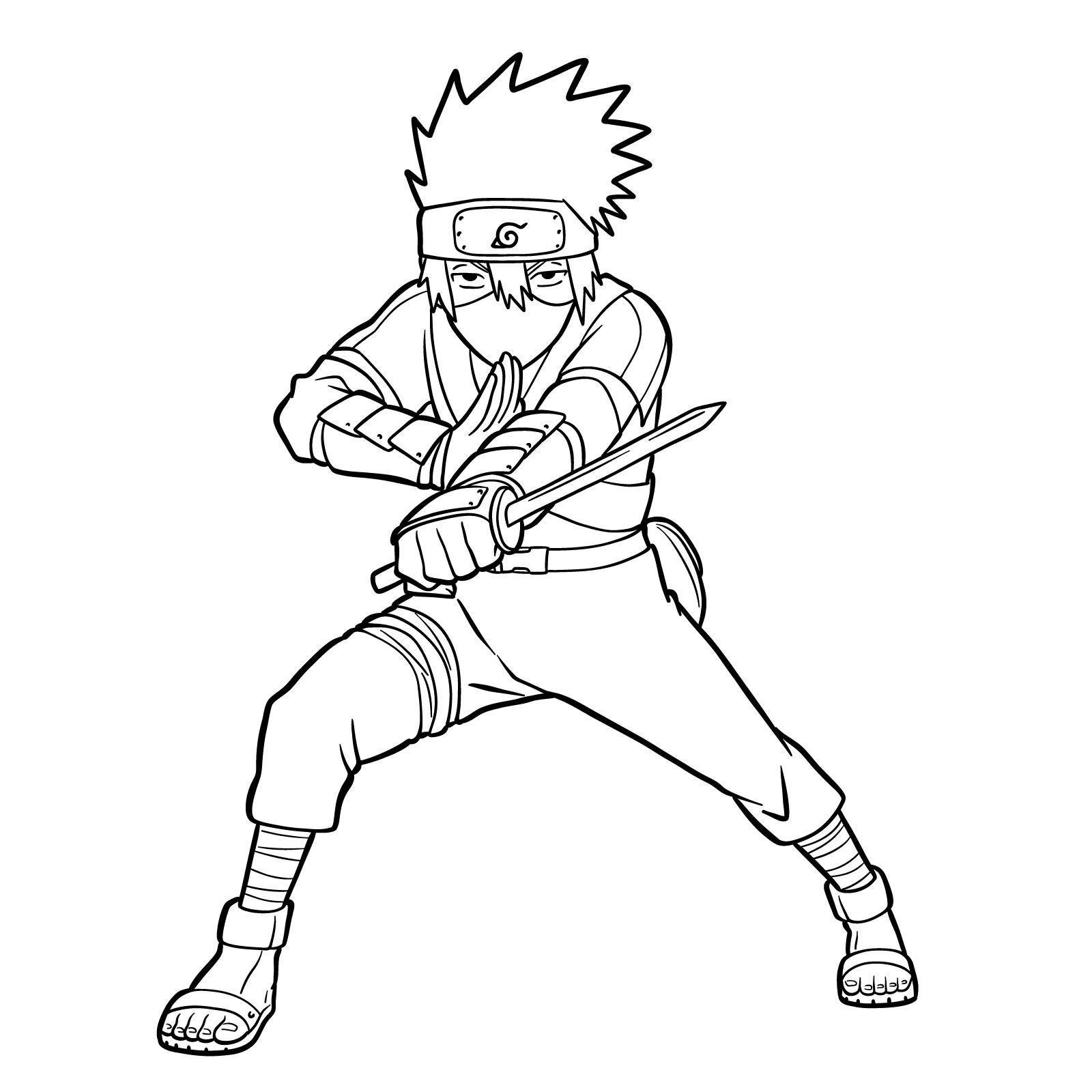 How to draw Young Kakashi from Naruto Shippuden Ultimate Ninja Storm Generations - final step
