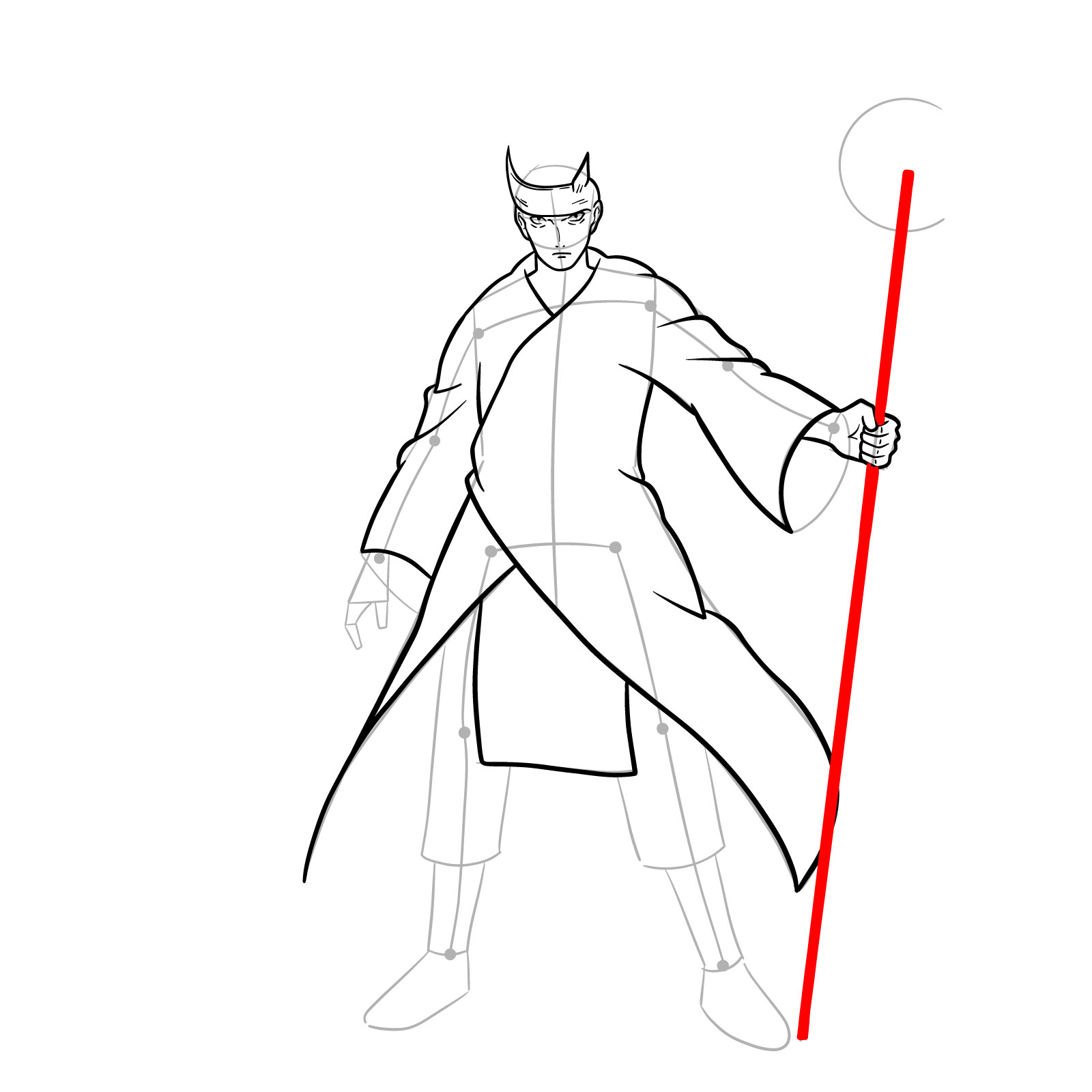 How to draw Madara Uchiha in Rikudou Sennin mode - step 16