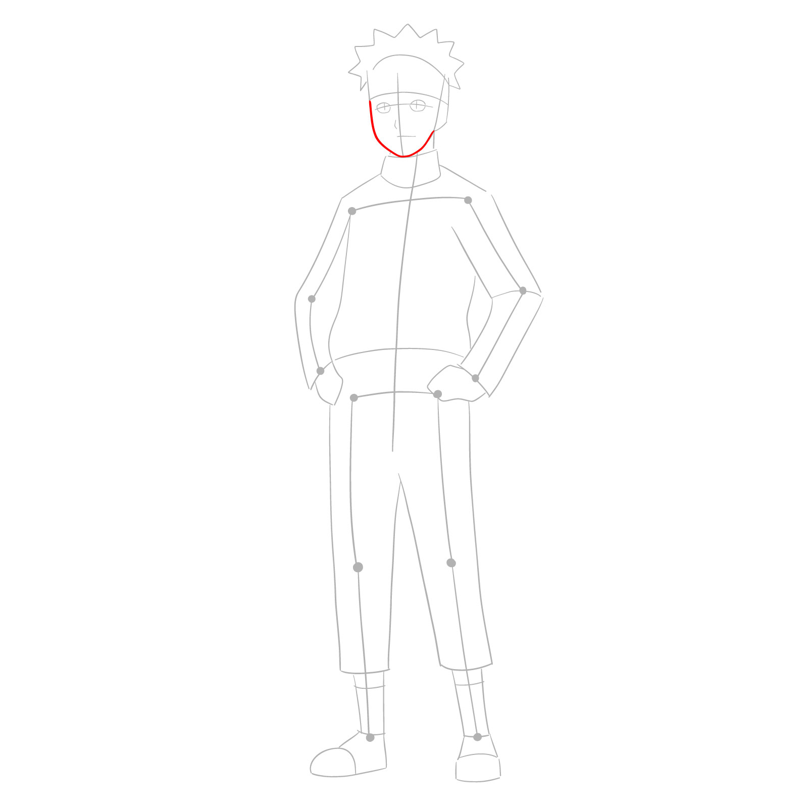 How to draw teen Naruto - step 04