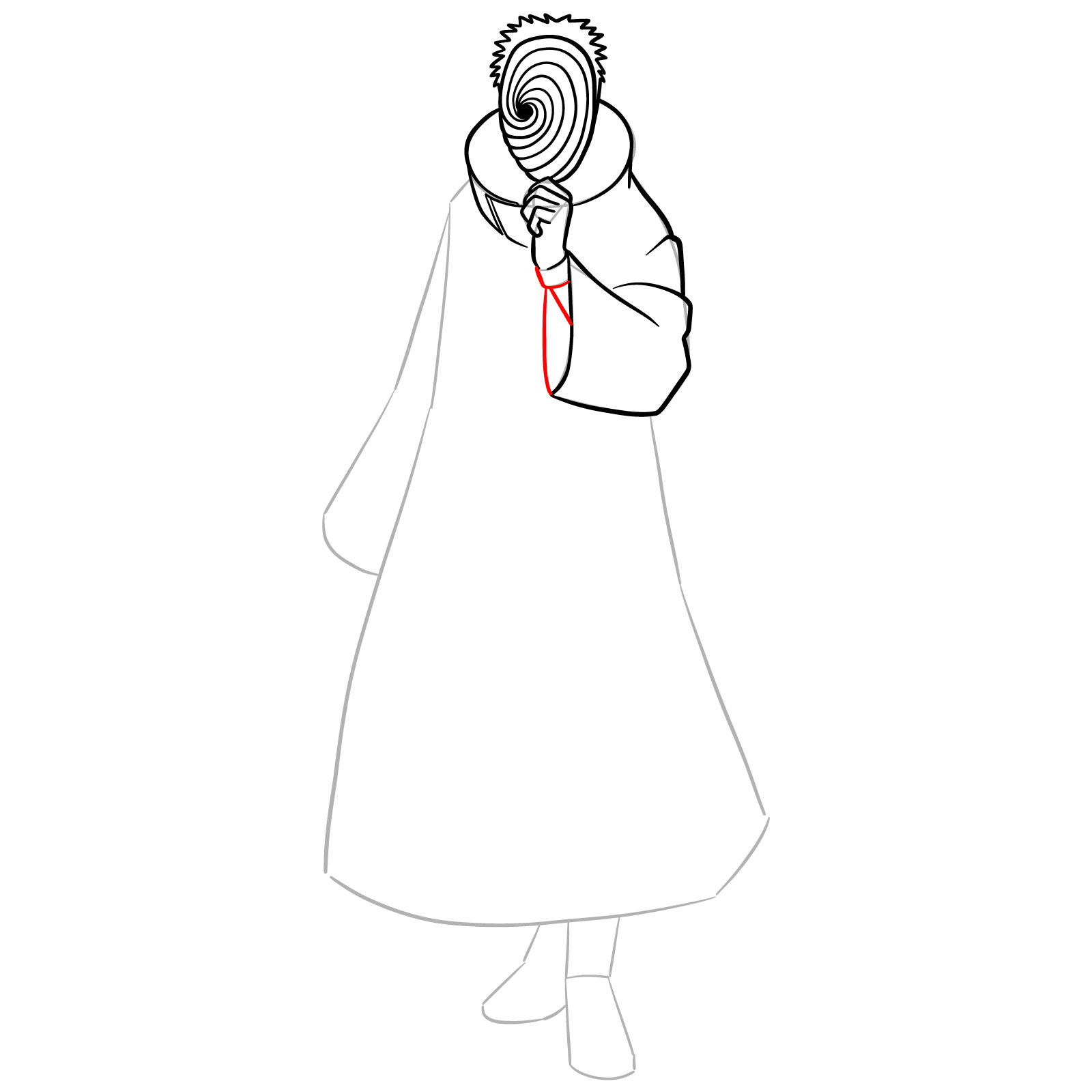 How to Draw Tobi (Obito Uchiha) - step 11