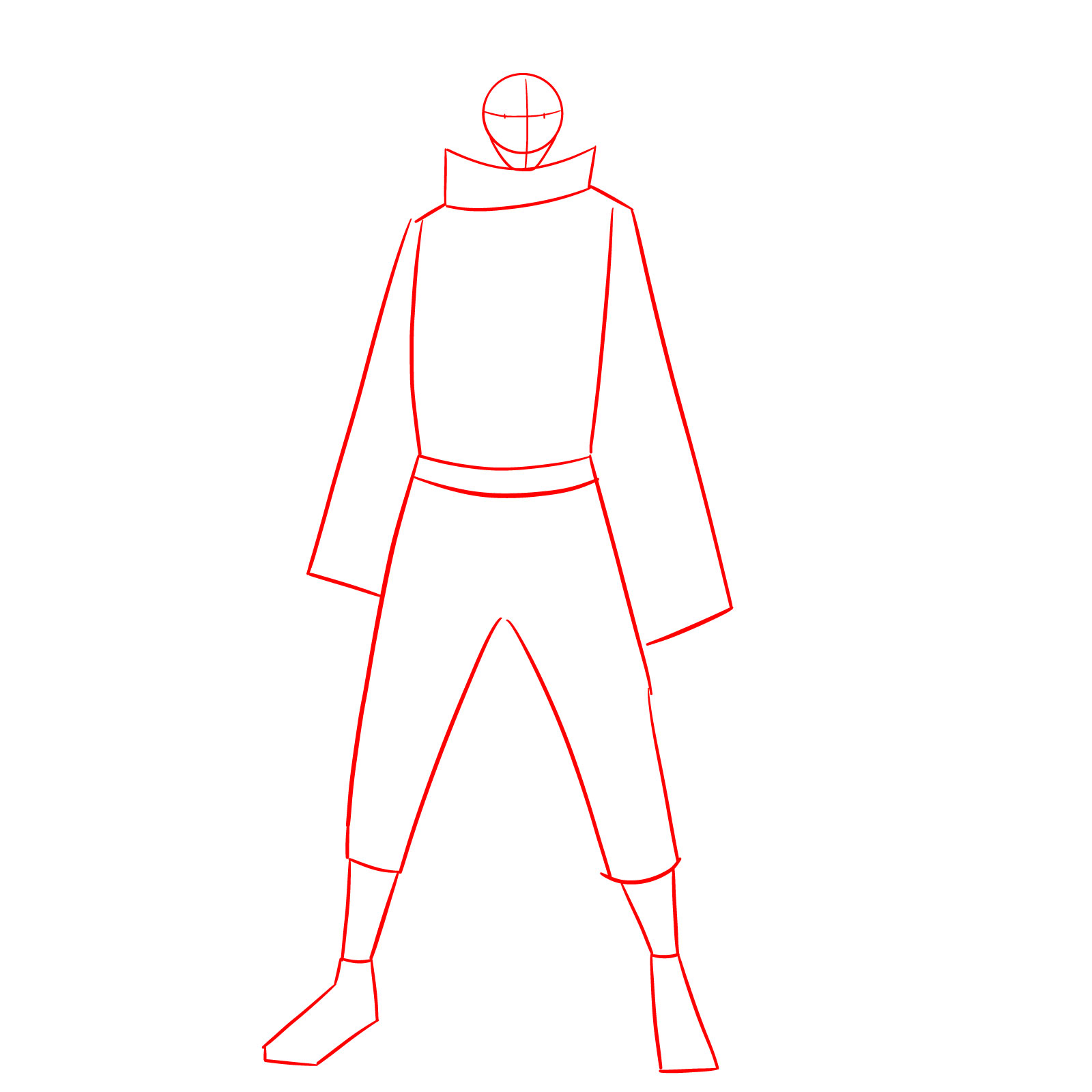 How to Draw Obito Uchiha - step 01