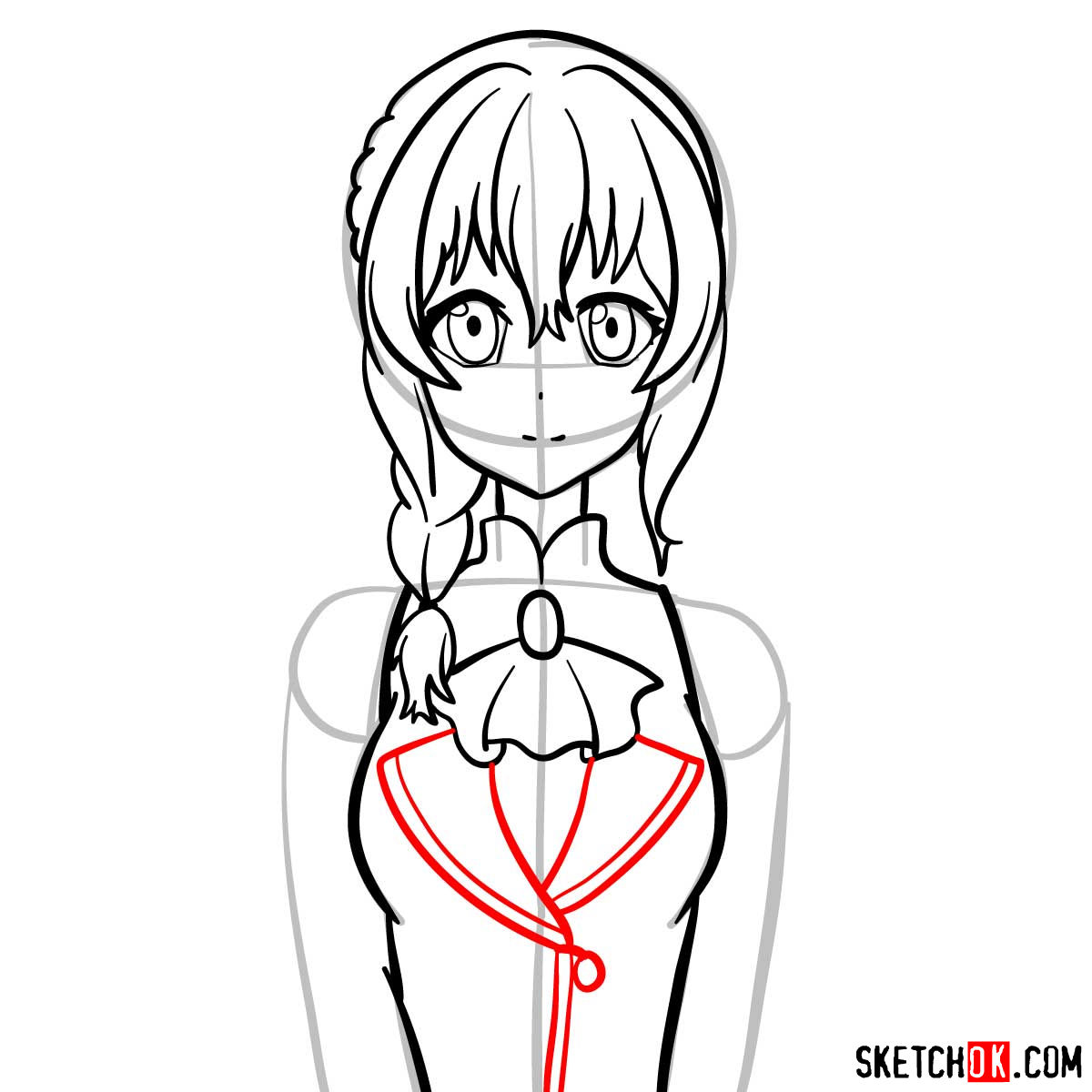 How to draw the Guild Girl from Goblin Slayer anime - step 10