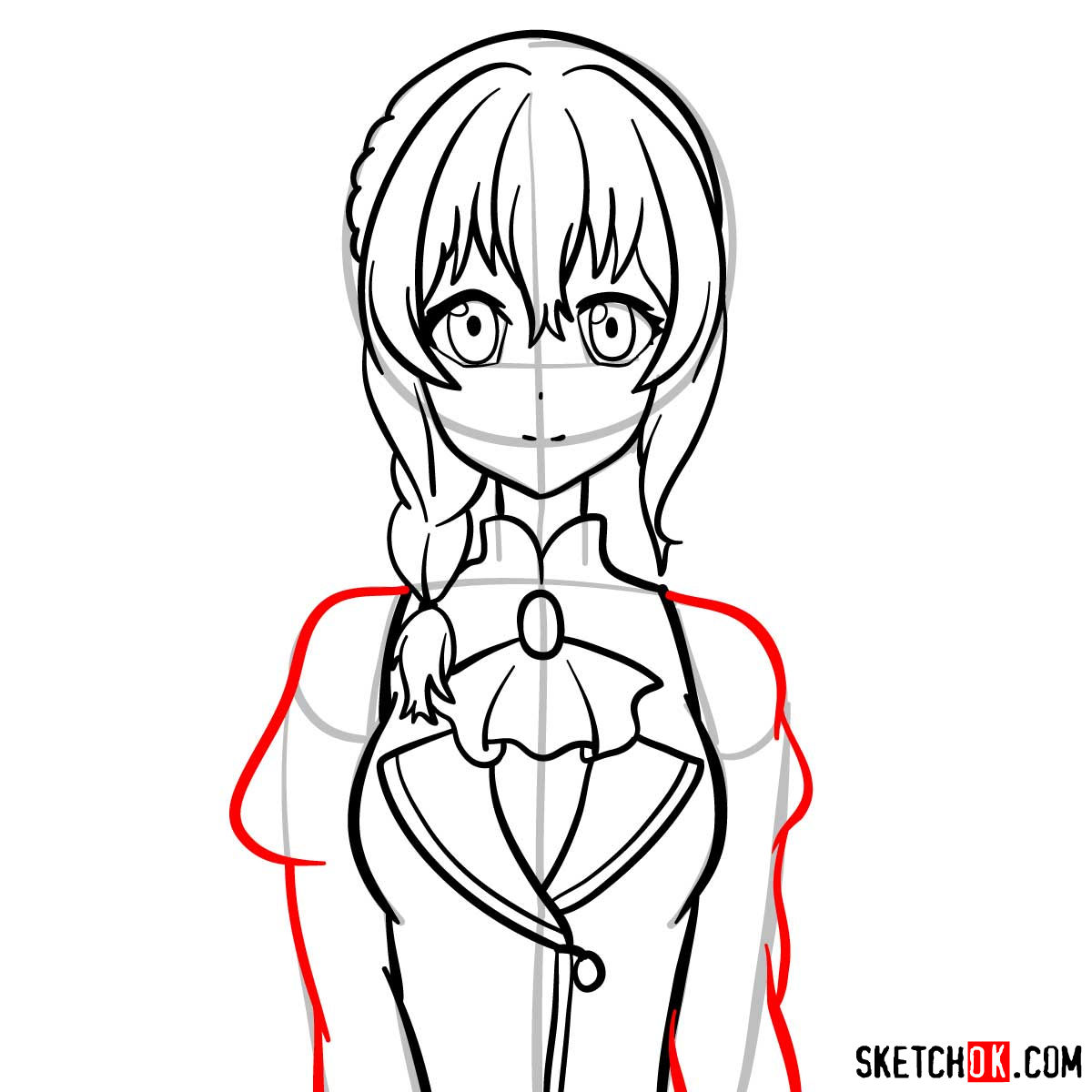 How to draw the Guild Girl from Goblin Slayer anime - step 11