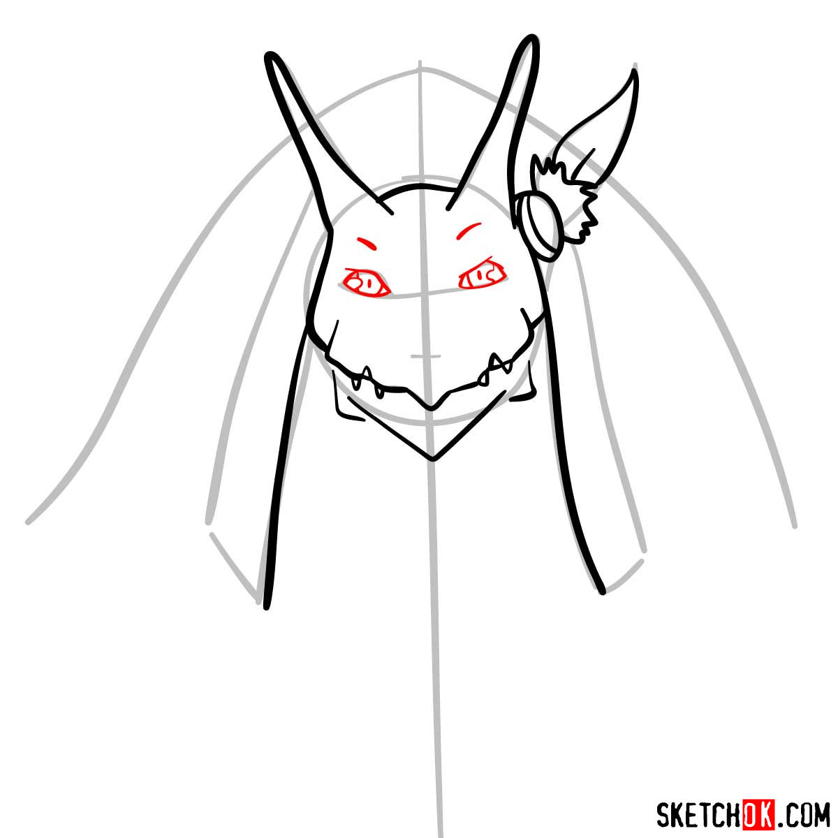 How to draw Lizard Priest from Goblin Slayer anime - step 06