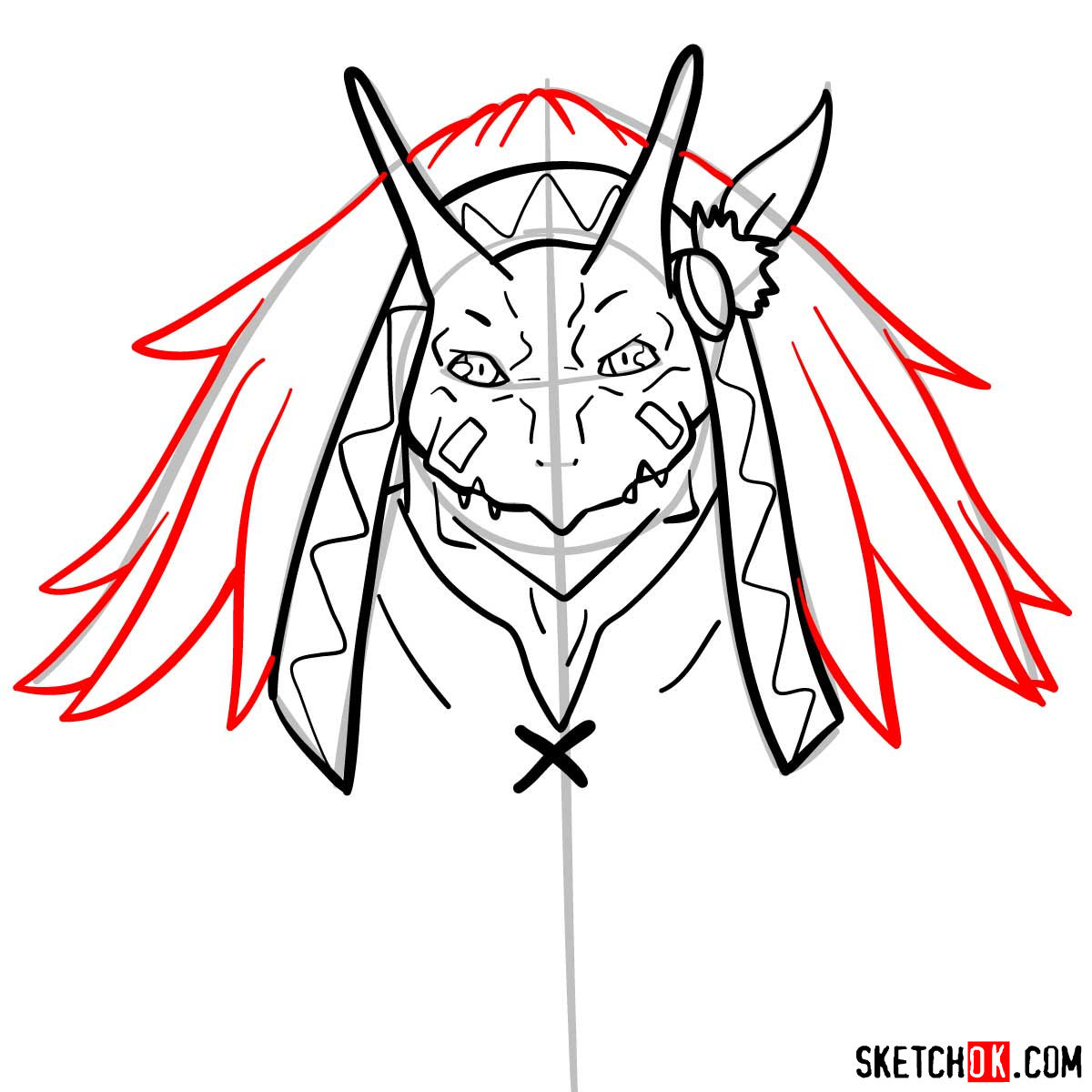 How to draw Lizard Priest from Goblin Slayer anime - step 10