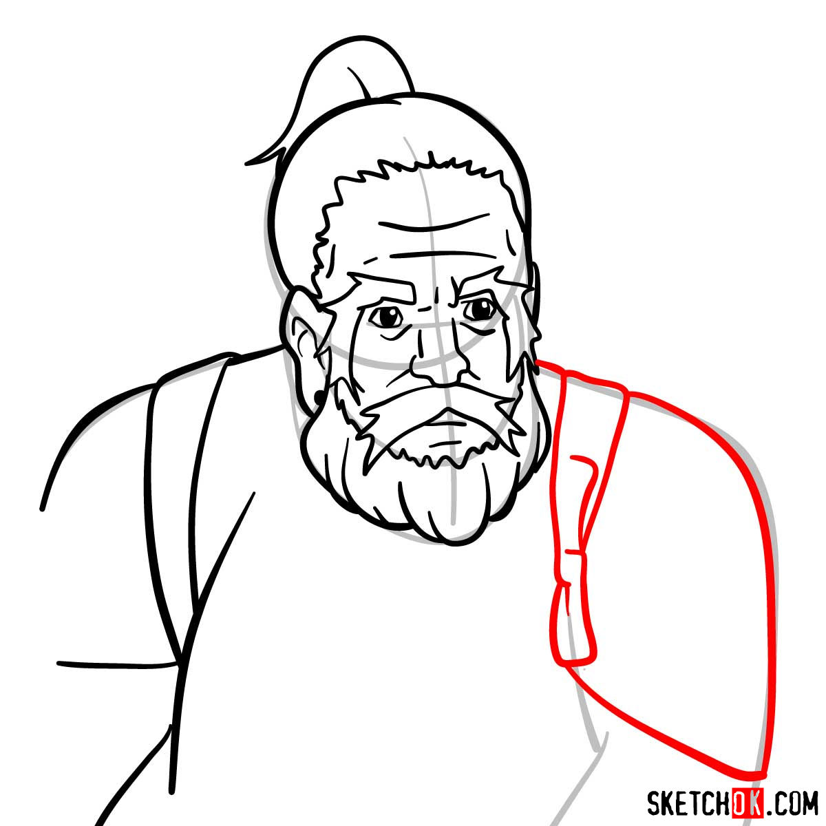 How to draw the long bearded dwarf (Dwarf Shaman) from Goblin Slayer anime - step 10