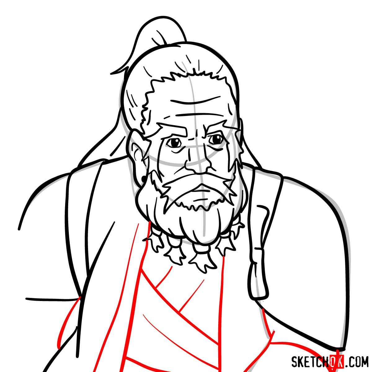 How to draw the long bearded dwarf (Dwarf Shaman) from Goblin Slayer anime - step 12
