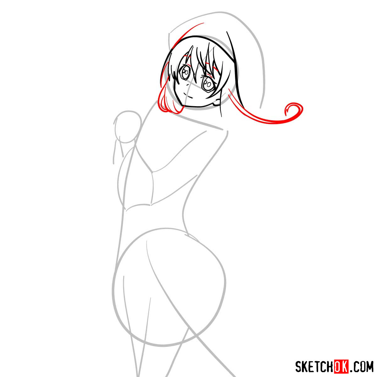 How to draw the Blond Priestess (Goblin Slayer anime) - step 06