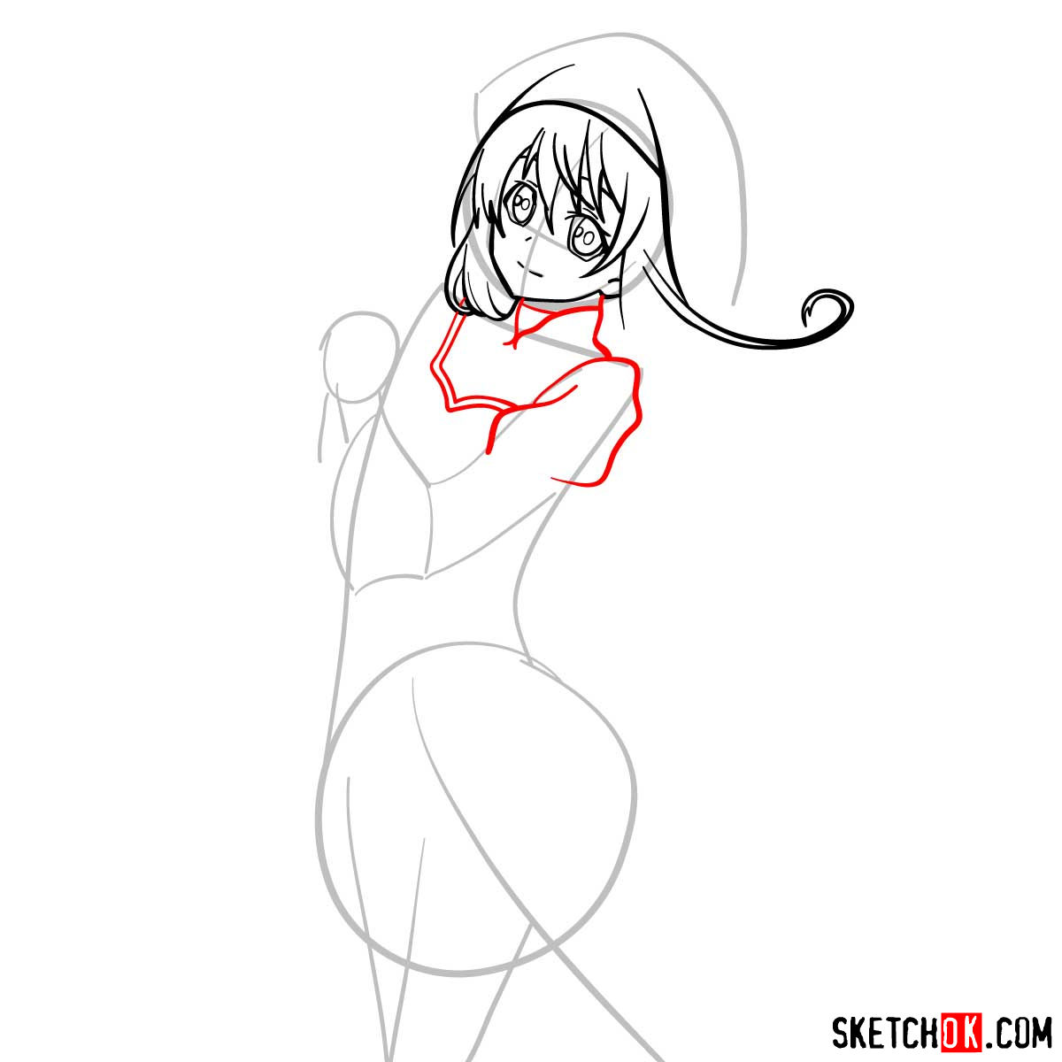 How to draw the Blond Priestess (Goblin Slayer anime) - step 07