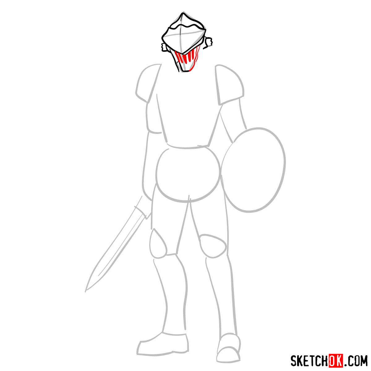 How to draw Goblin Slayer - step 05