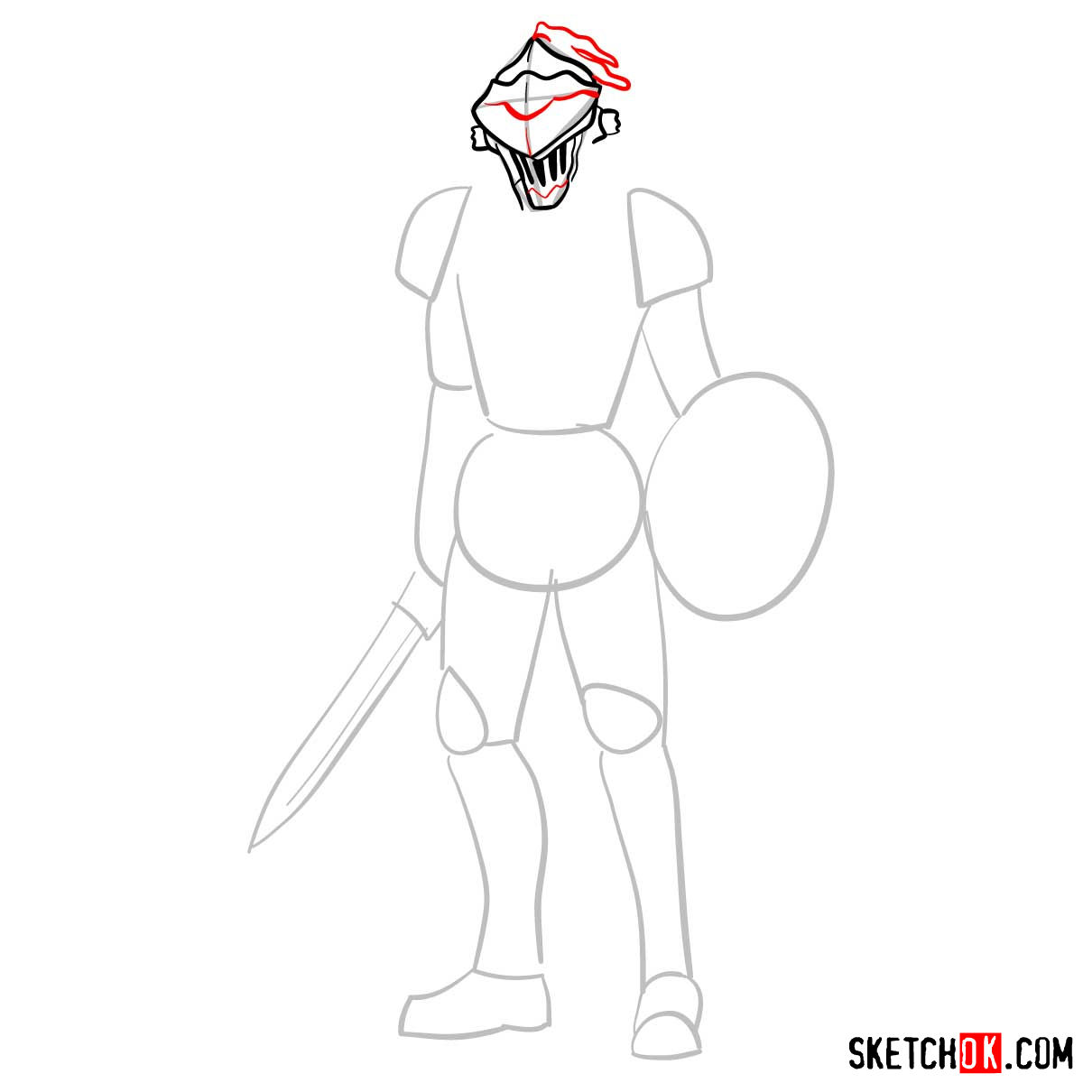 How to draw Goblin Slayer - step 06