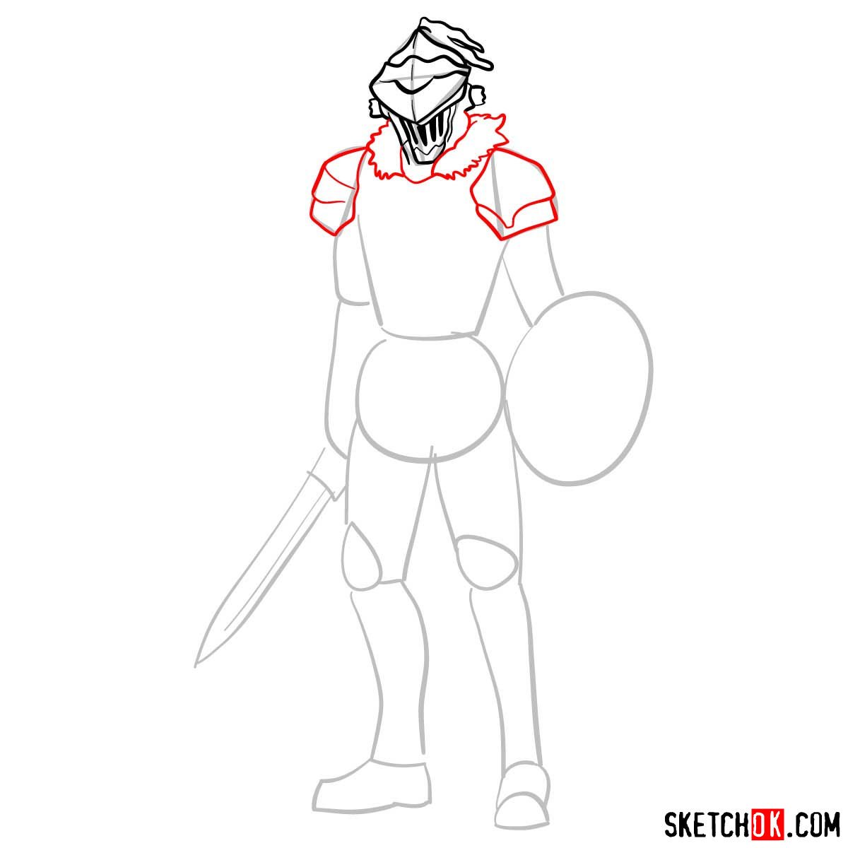 How to draw Goblin Slayer - step 07