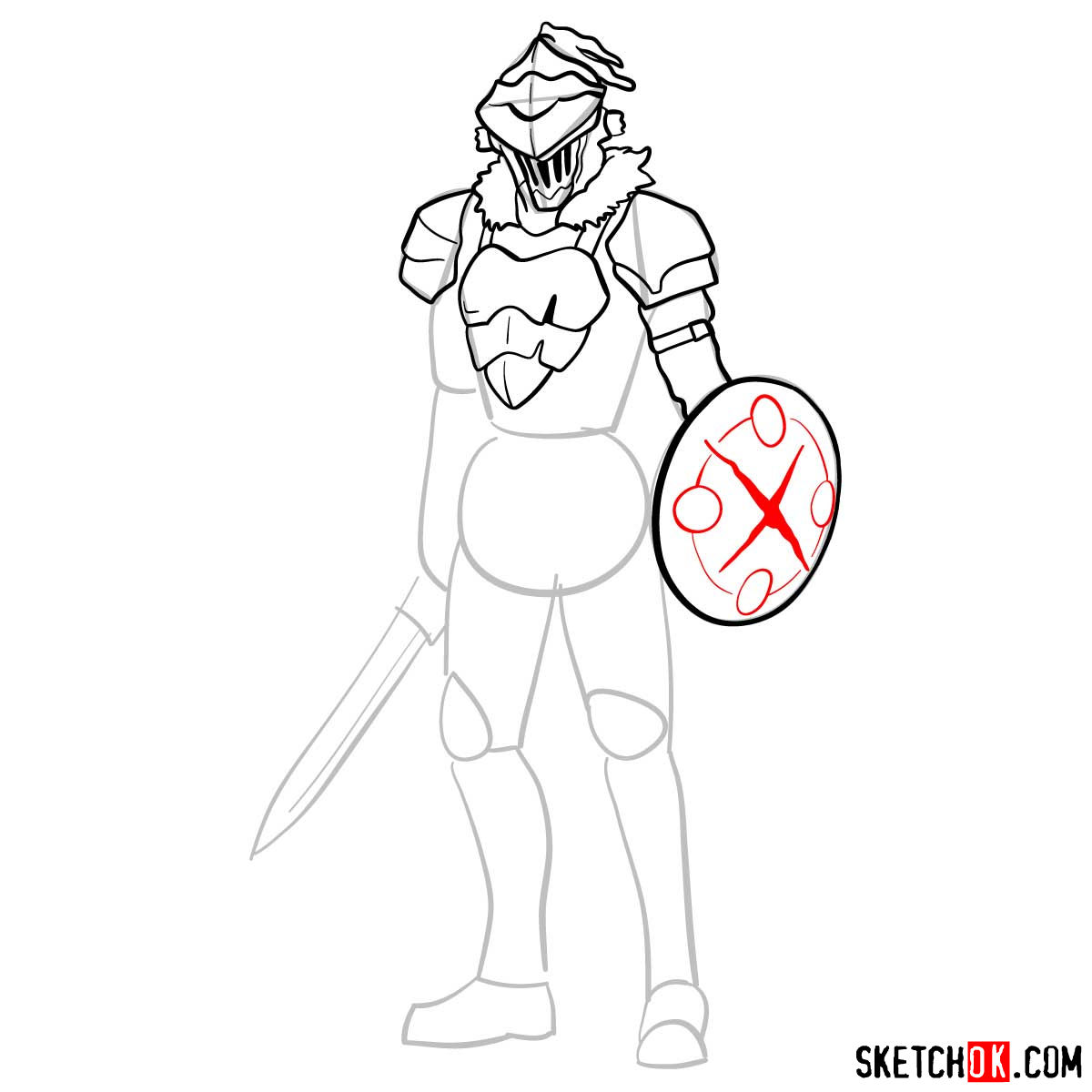 How to draw Goblin Slayer - step 10