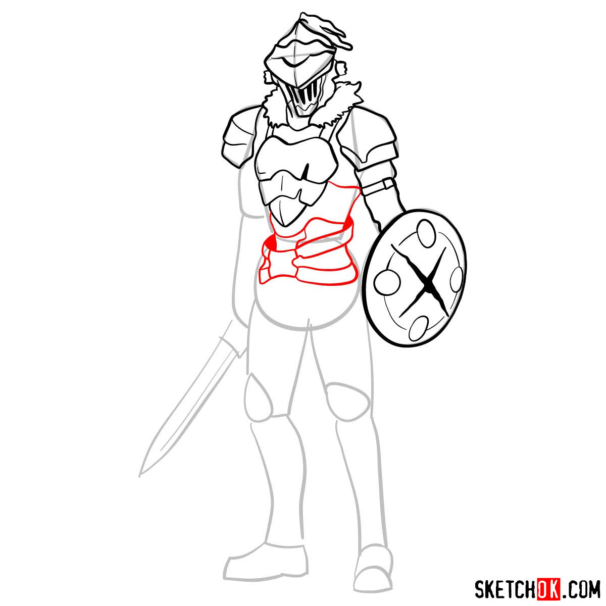 How to draw Goblin Slayer - step 11