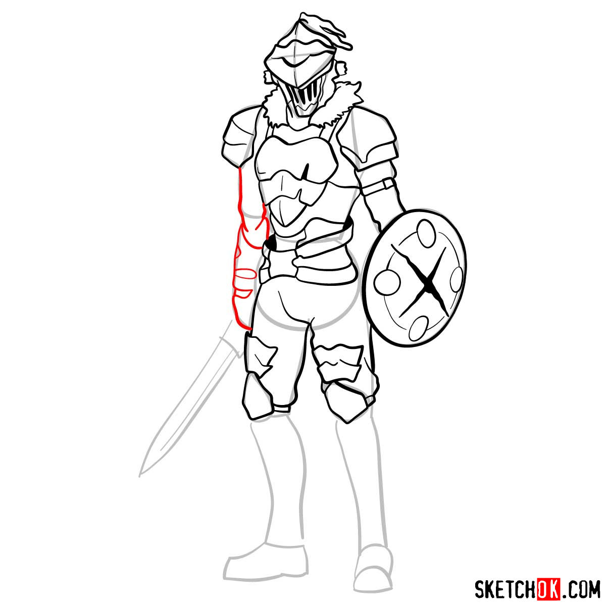 How to draw Goblin Slayer - step 13