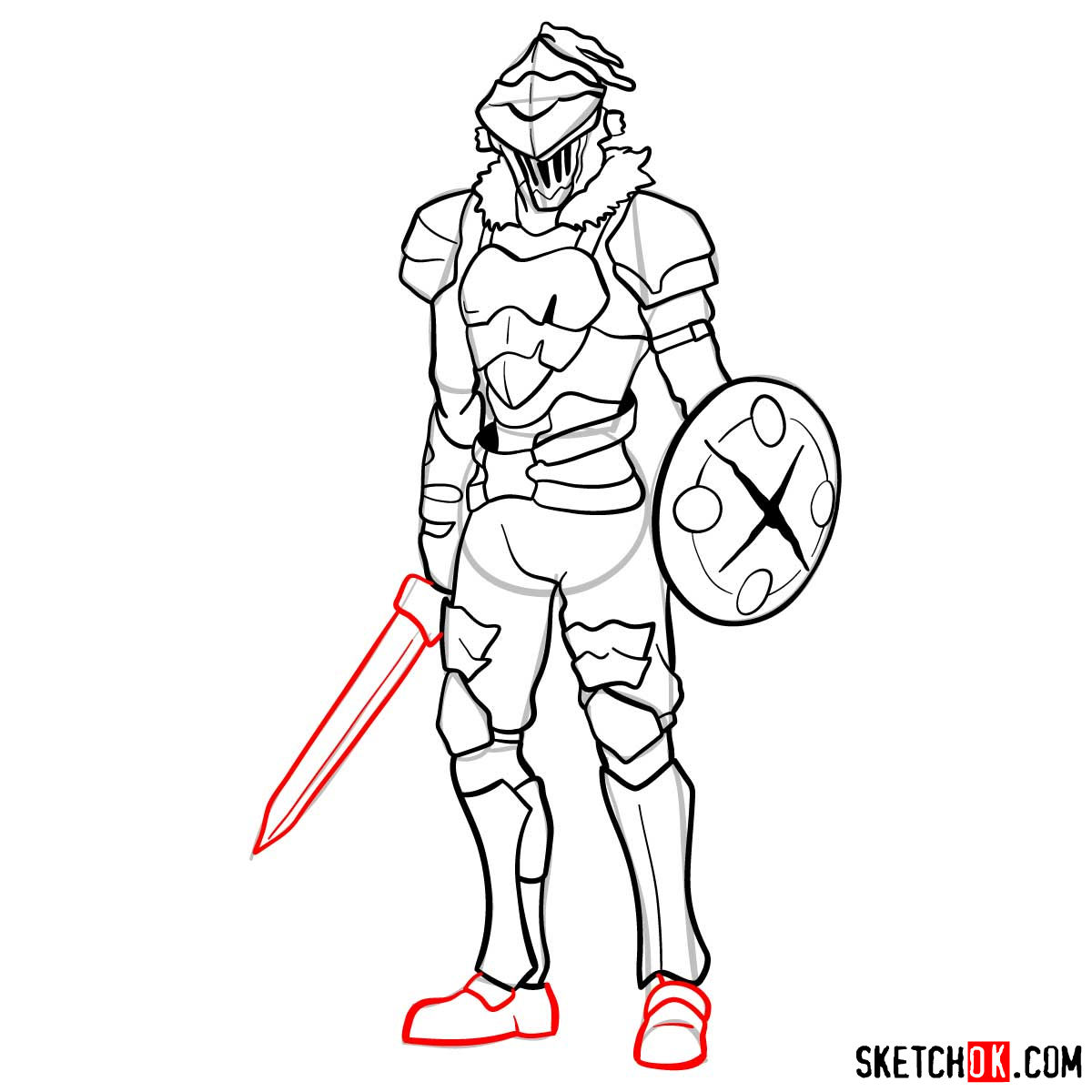 How to draw Goblin Slayer - step 15
