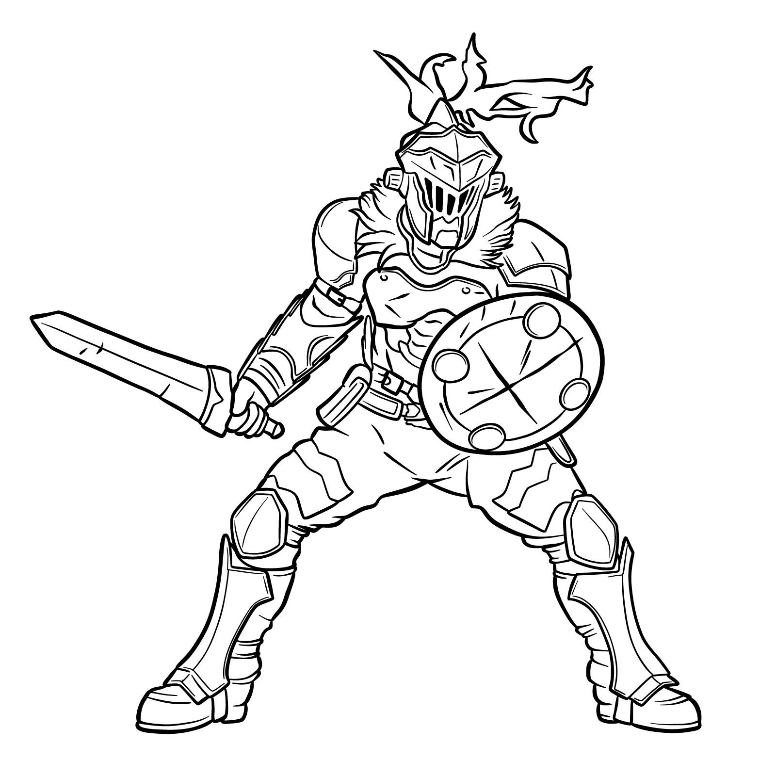 How to Draw Goblin Slayer in battle stance - final step