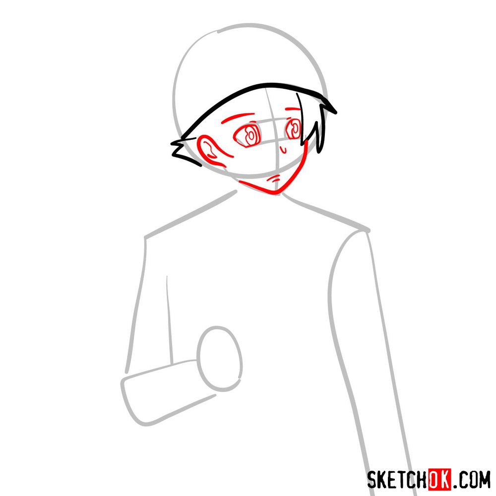 How to draw Yukiteru 'Yuki' Amano | Future Diary - step 04