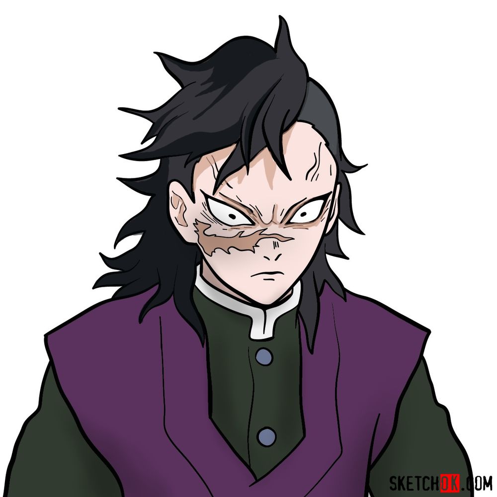 Genya Shinazugawa Demon Slayer Coloring Page Shinazugawa Genya Kimetsu