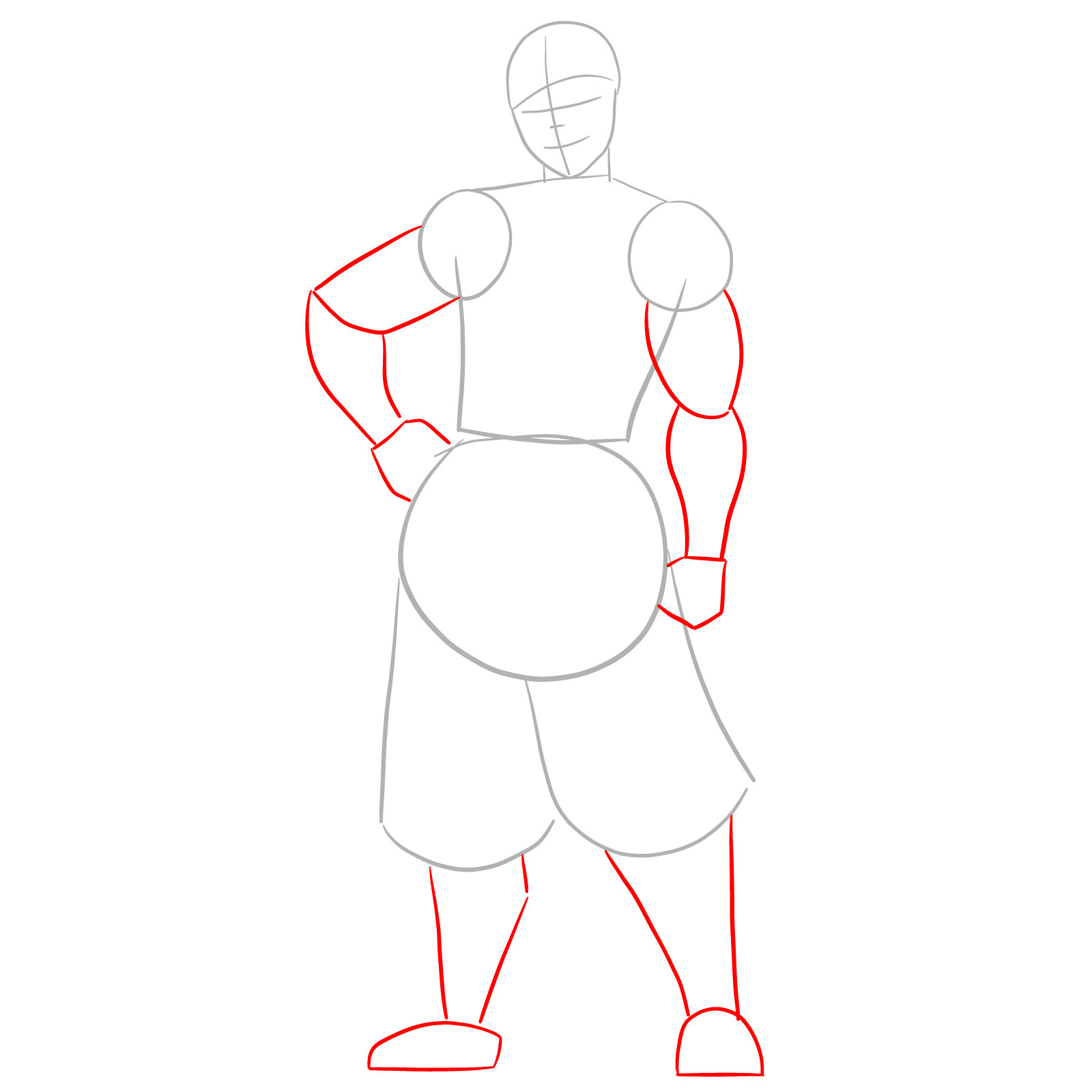 How to draw Tengen Uzui full body - step 03
