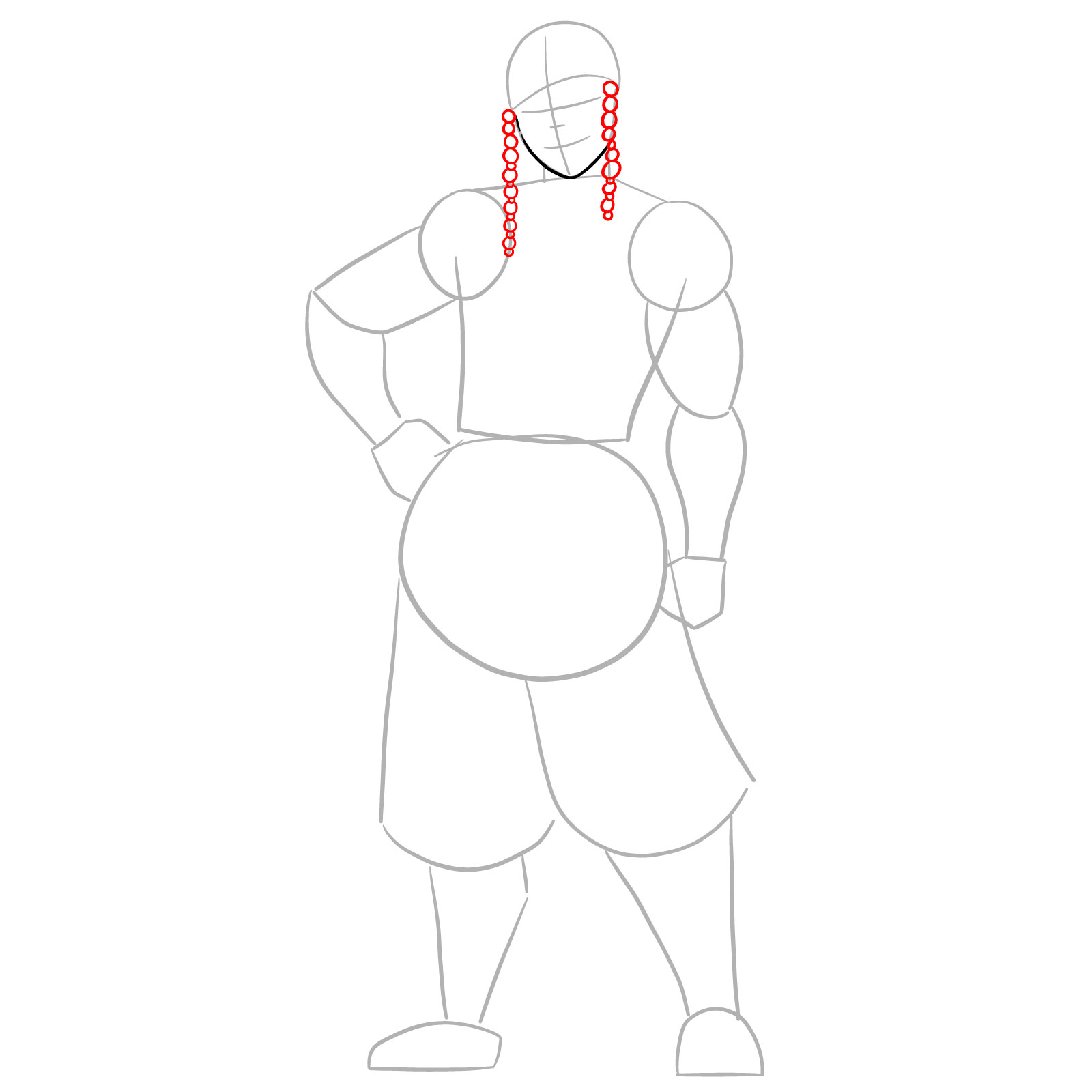 How to draw Tengen Uzui full body - step 05