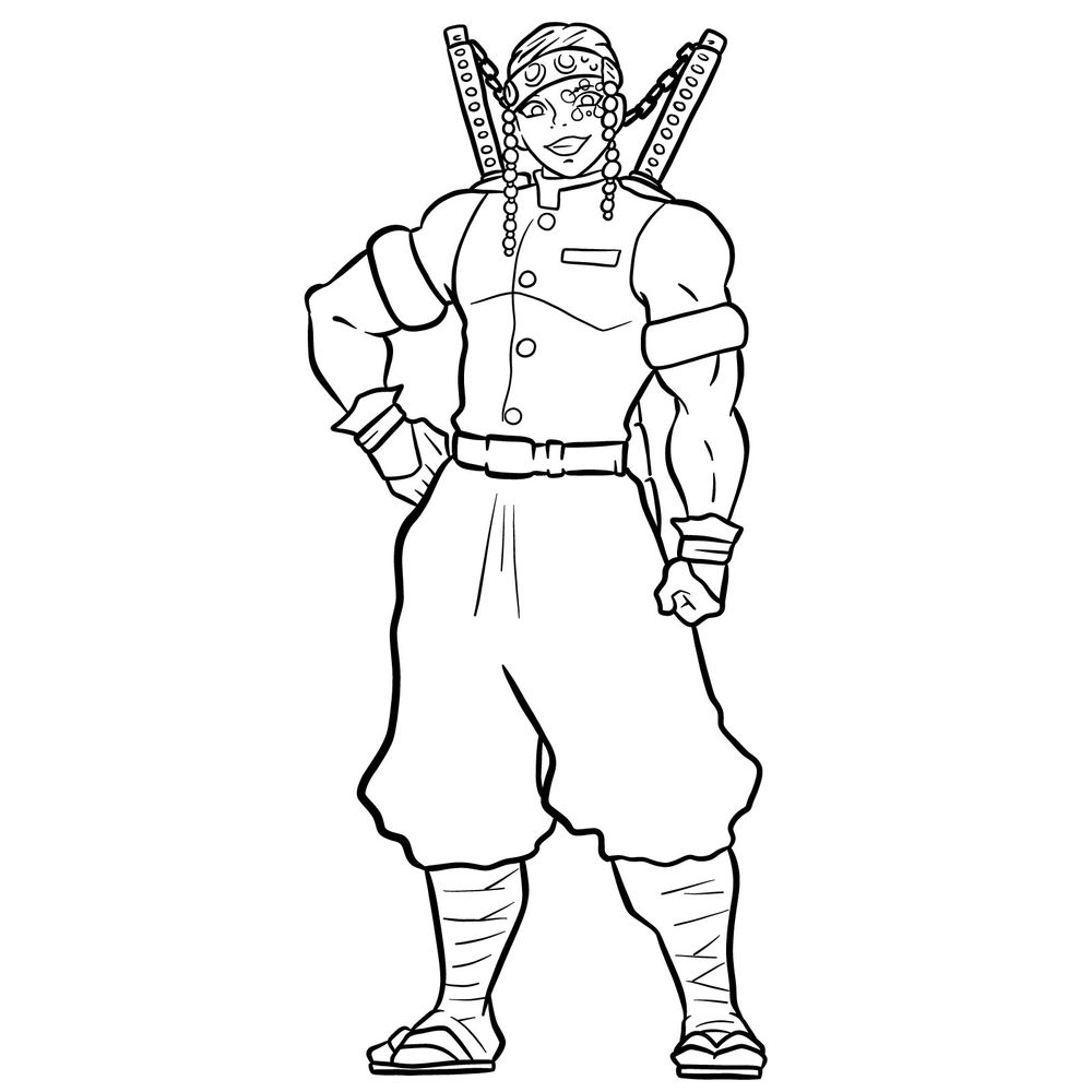 How to draw Tengen Uzui full body