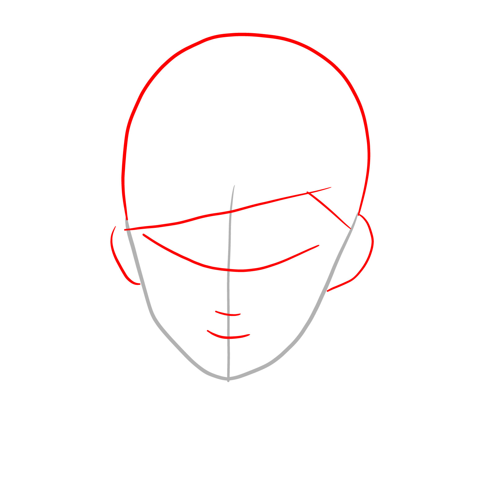 How to draw Lord Tengen's face - step 02