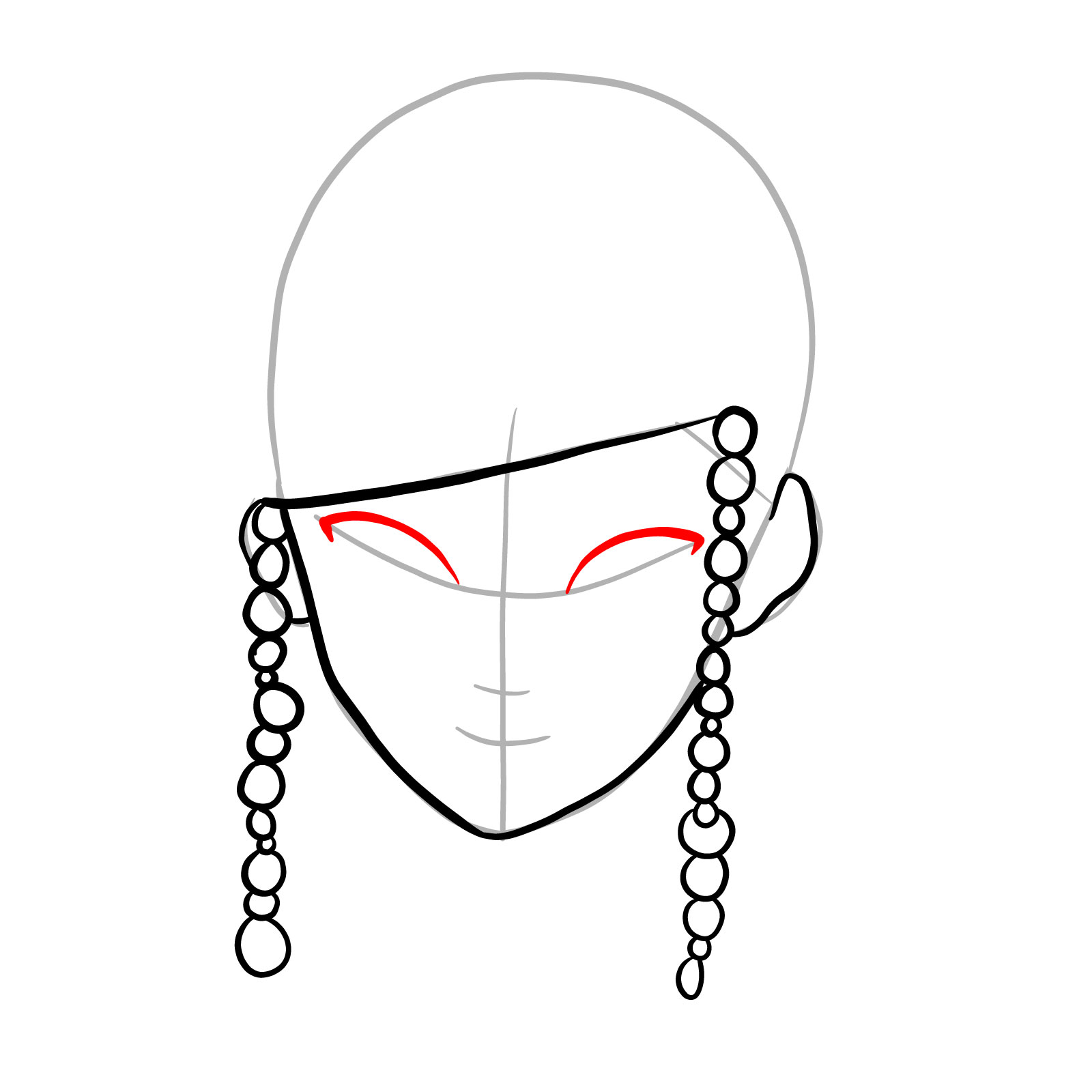 How to draw Lord Tengen's face - step 08