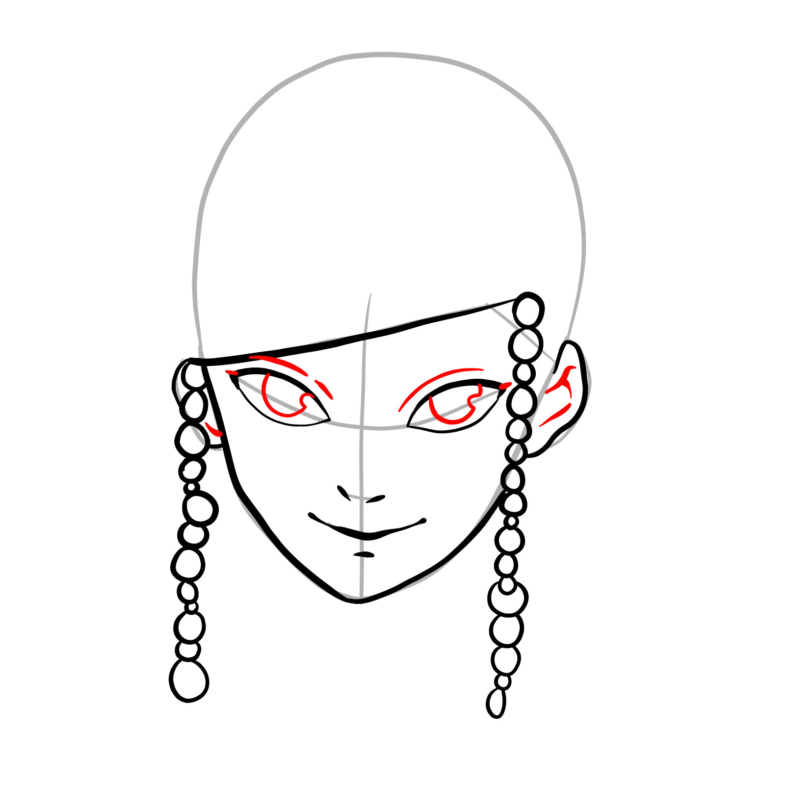 How to draw Lord Tengen's face - step 11