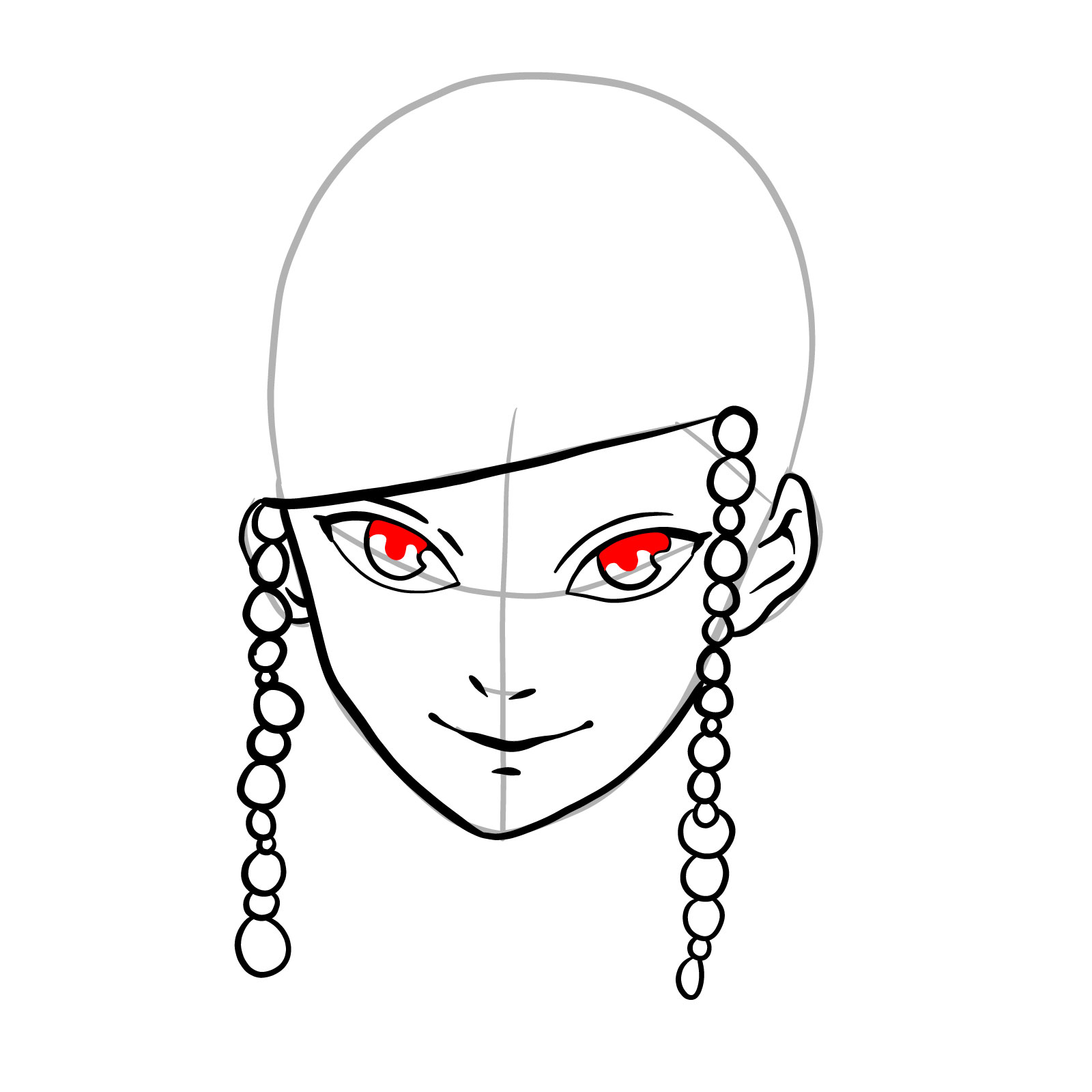 How to draw Lord Tengen's face - step 12