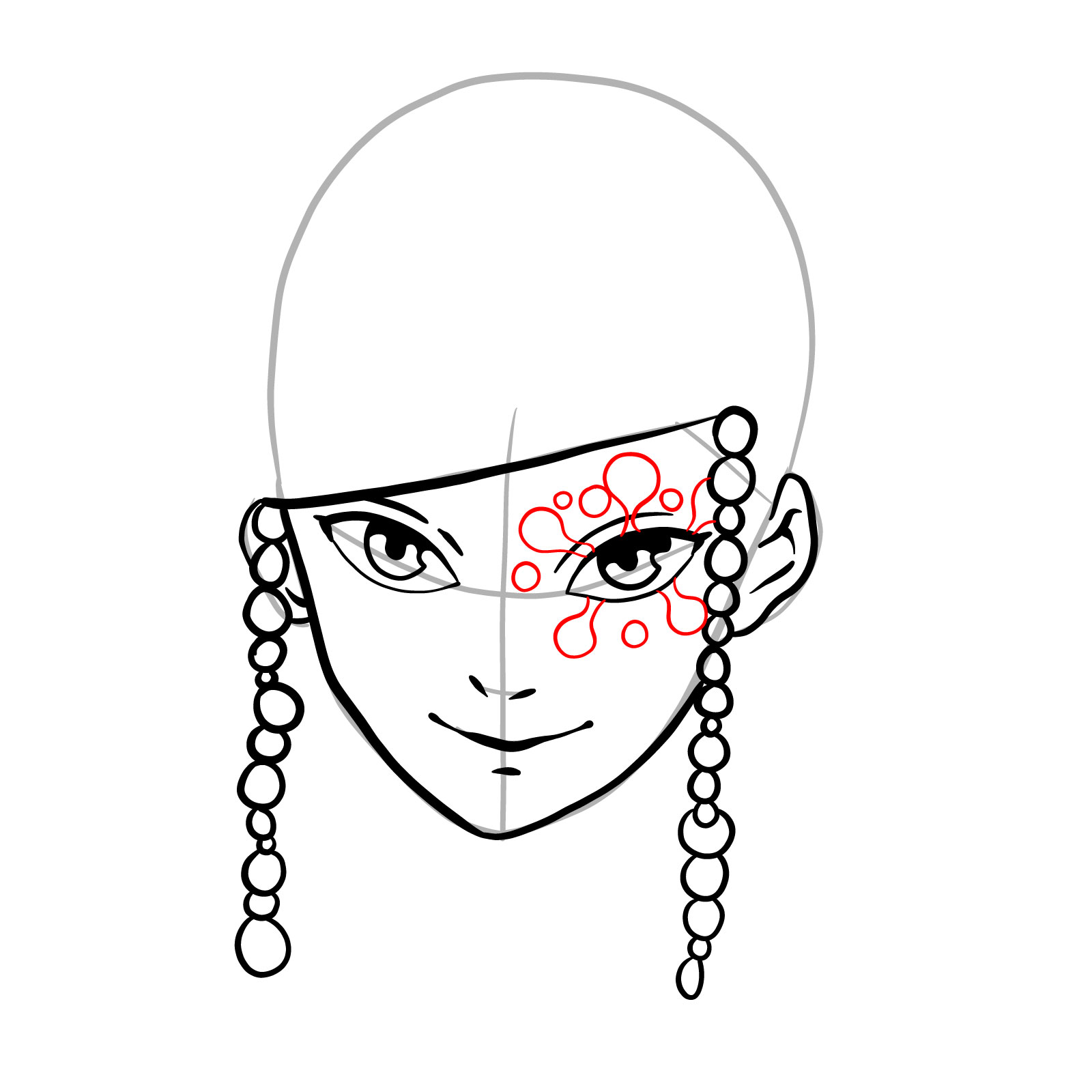 How to draw Lord Tengen's face - step 13