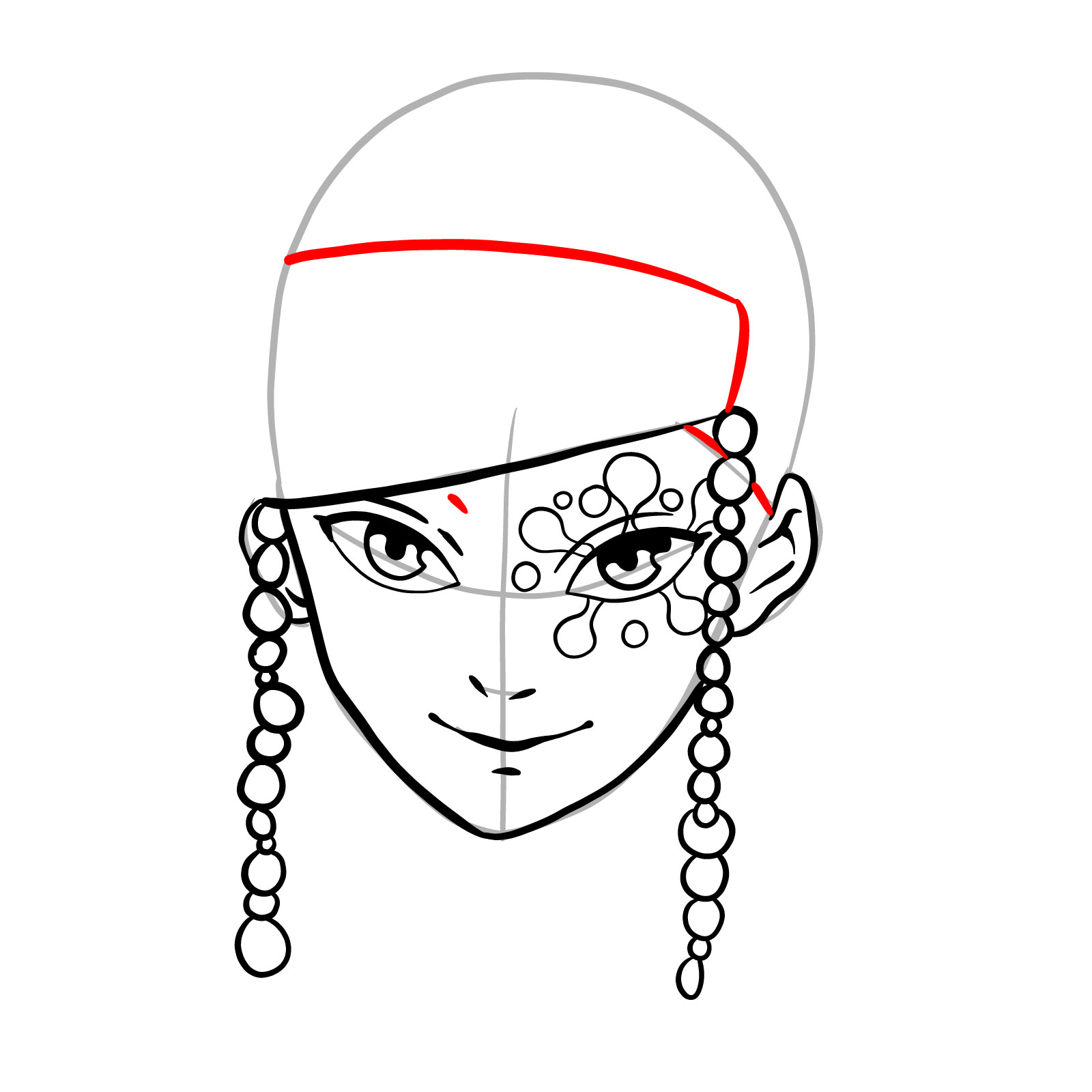 How to draw Lord Tengen's face - step 14
