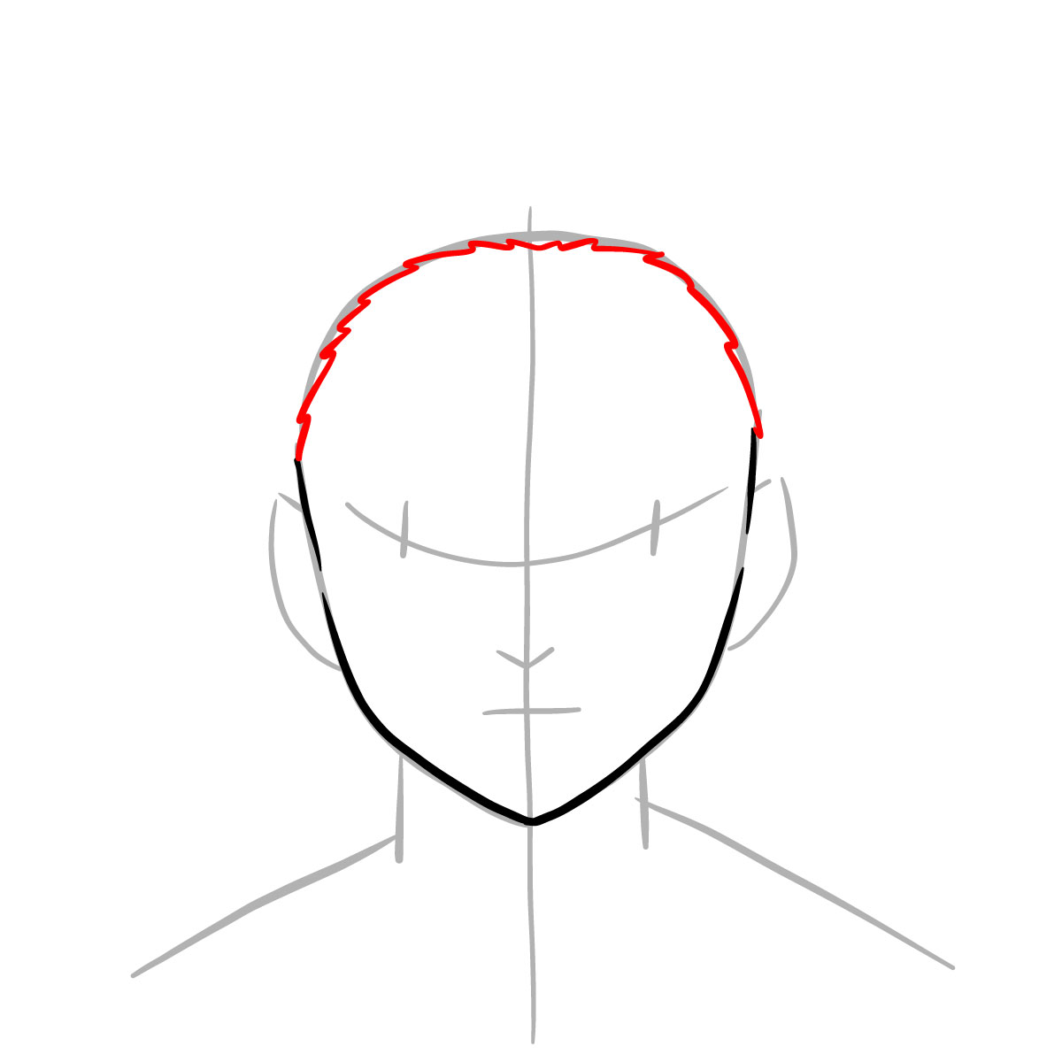 How to draw Kamanue's face - step 04