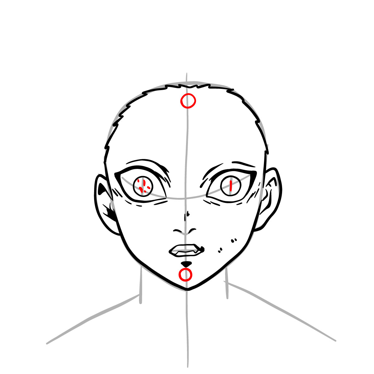 How to draw Kamanue's face - step 09