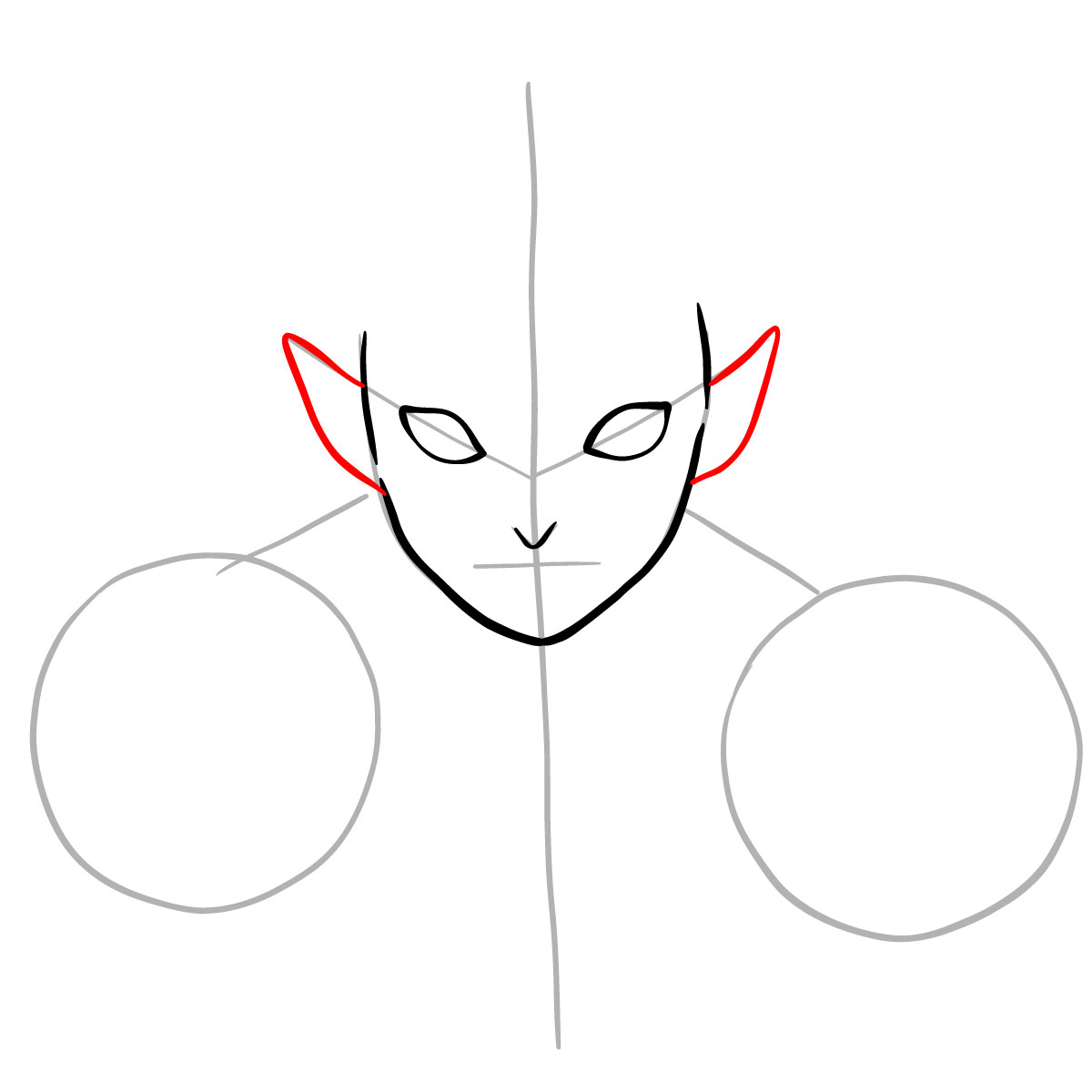 How to draw Kyogai's face - step 05