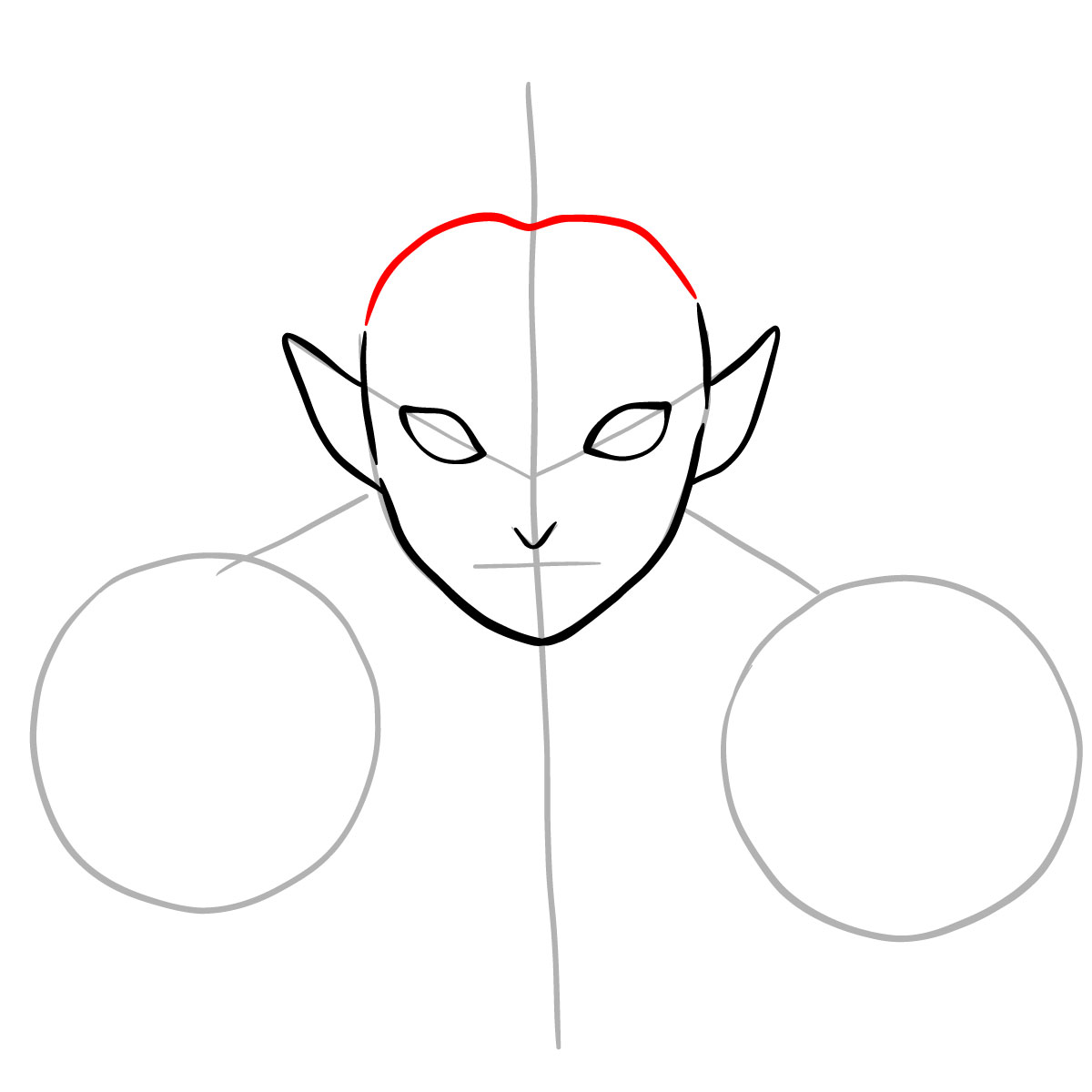 How to draw Kyogai's face - step 06