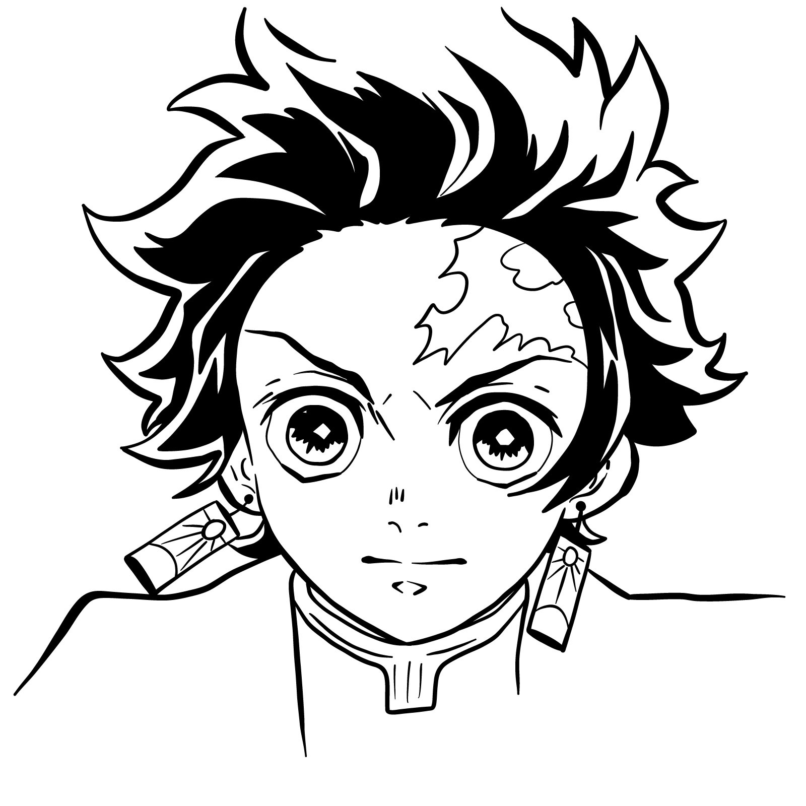 How to draw Tanjiro's face Sketchok easy drawing guides