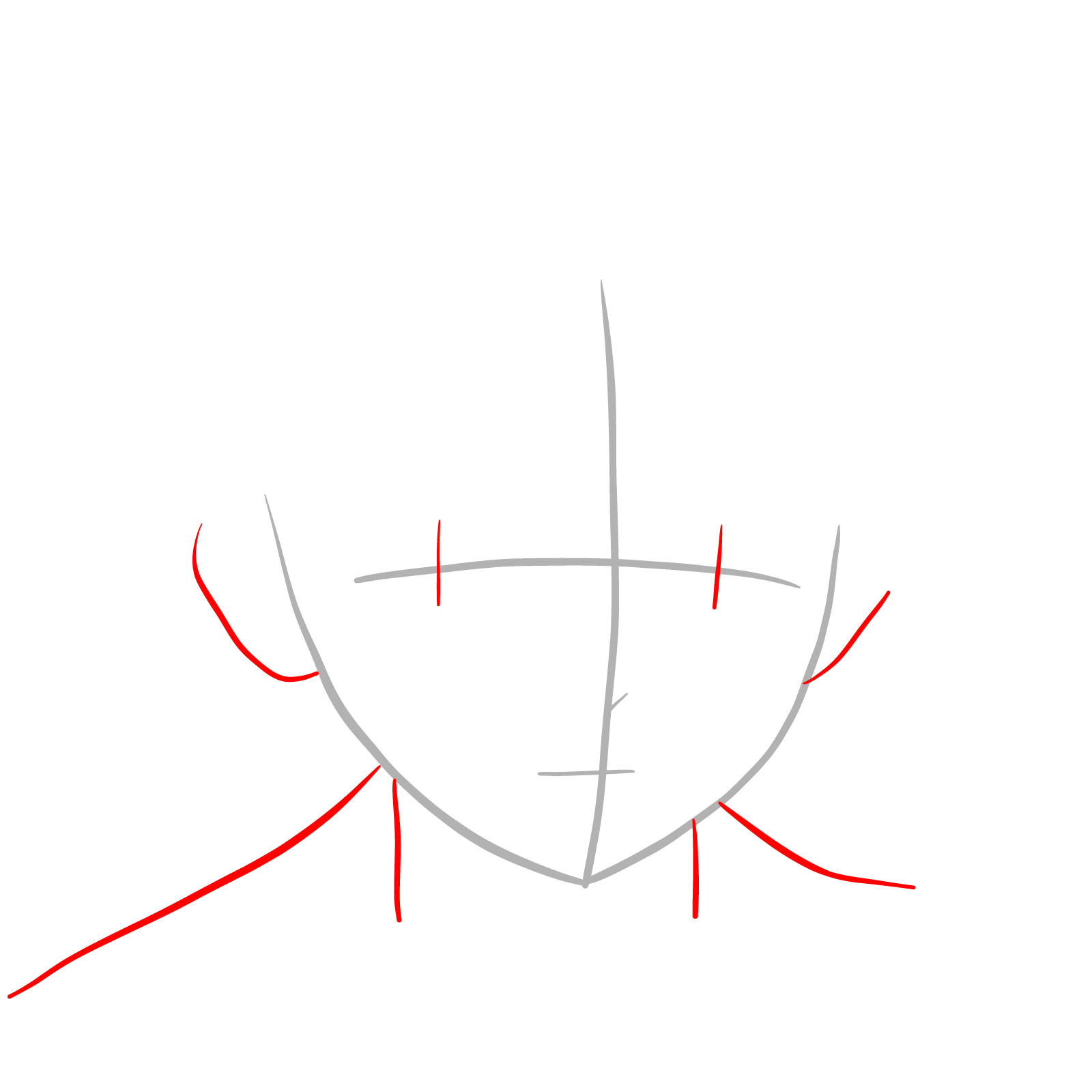 How to draw Zenitsu's face - step 02