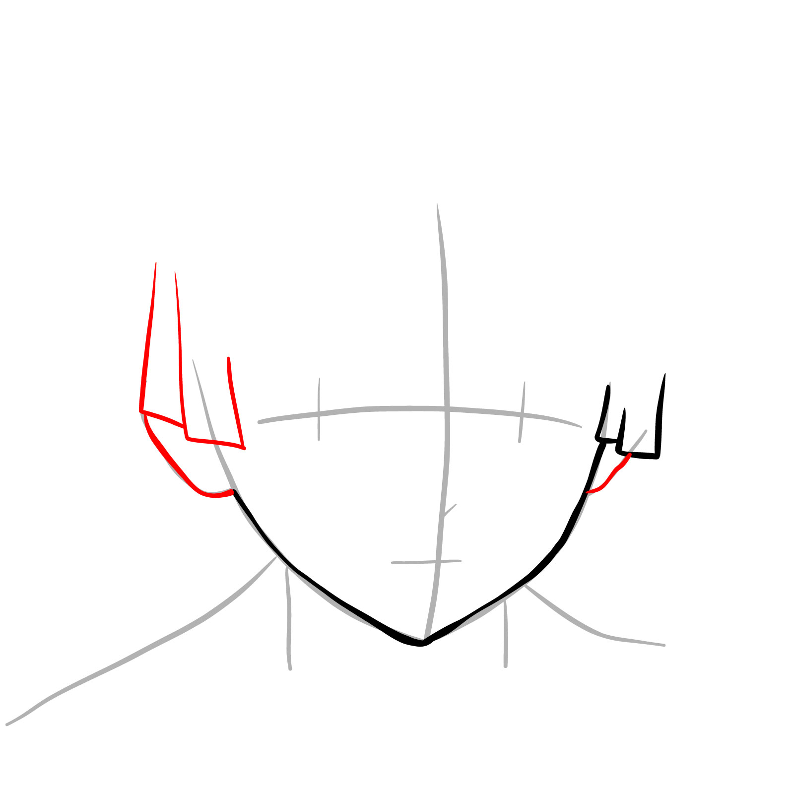 How to draw Zenitsu's face - step 04