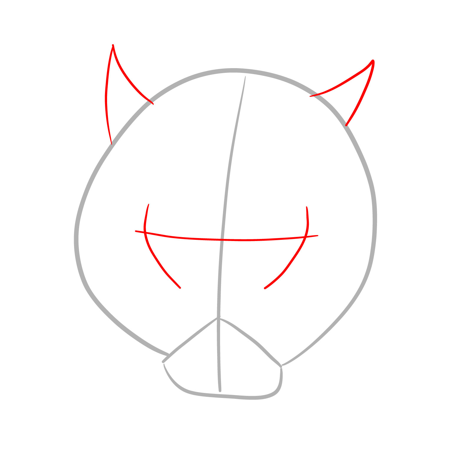 How to draw Inosuke mask - step 02