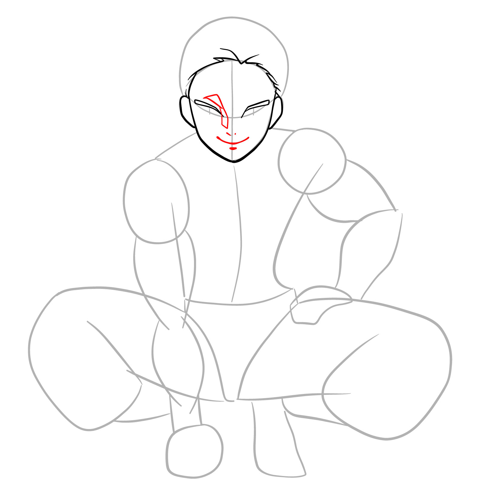 How to draw Akaza from Demon Slayer - step 09