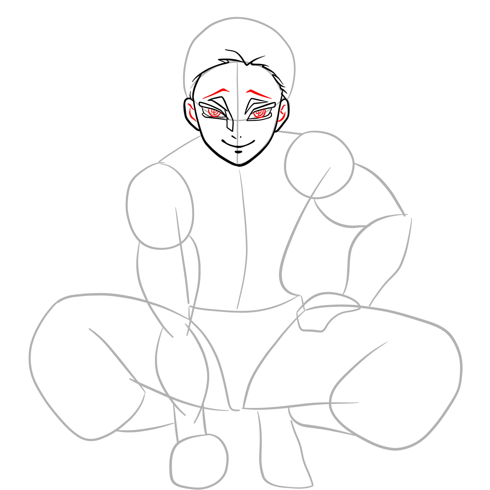 How to draw Akaza from Demon Slayer - step 11