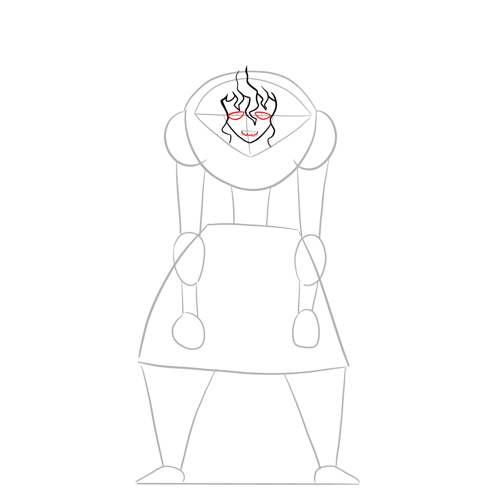 How to draw Gyutaro from Demon Slayer - step 06