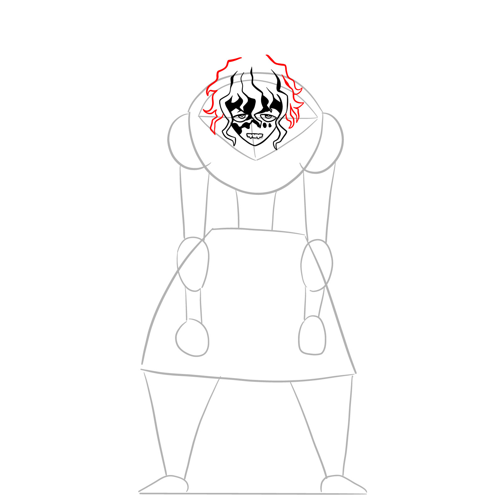 How to draw Gyutaro from Demon Slayer - step 10