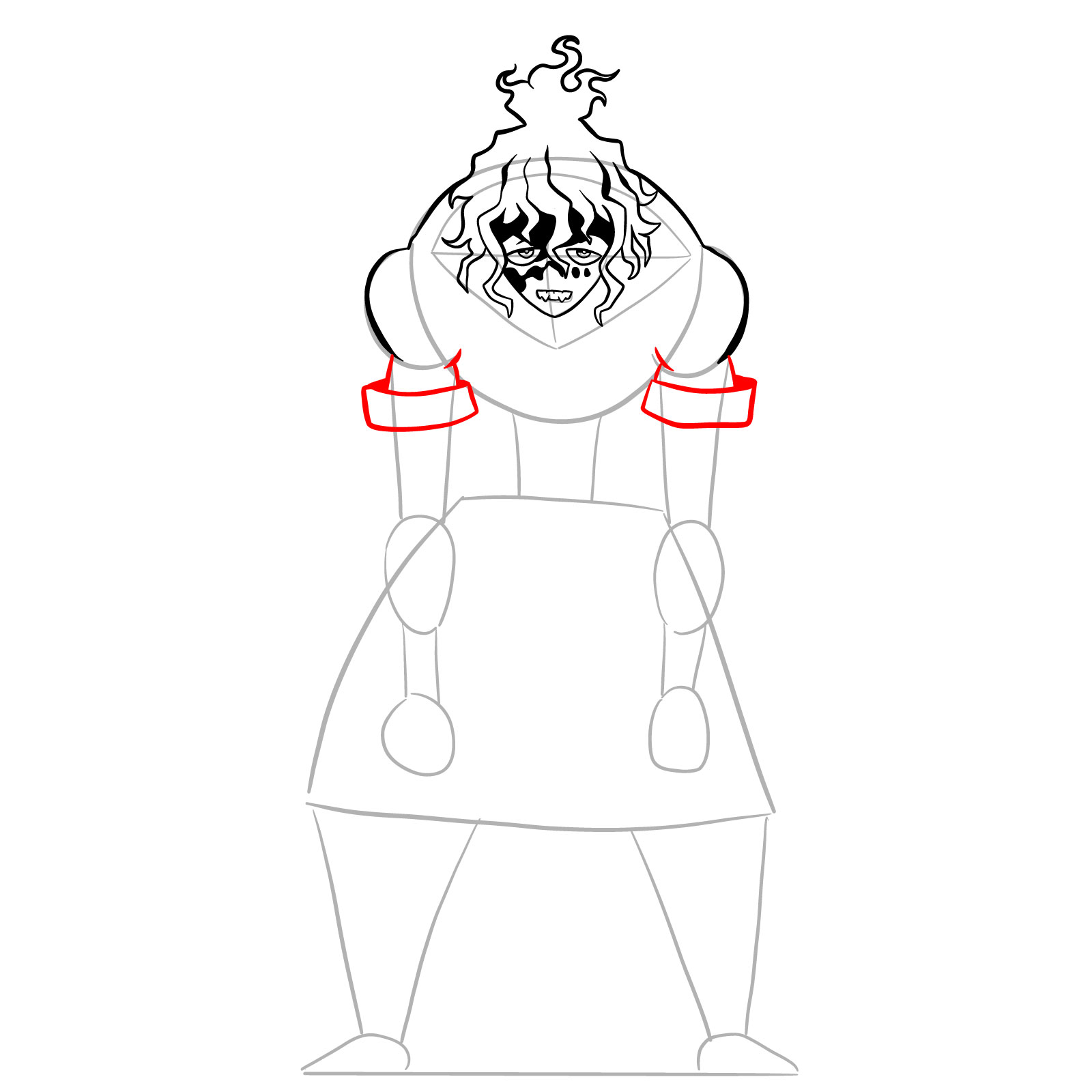 How to draw Gyutaro from Demon Slayer - step 13