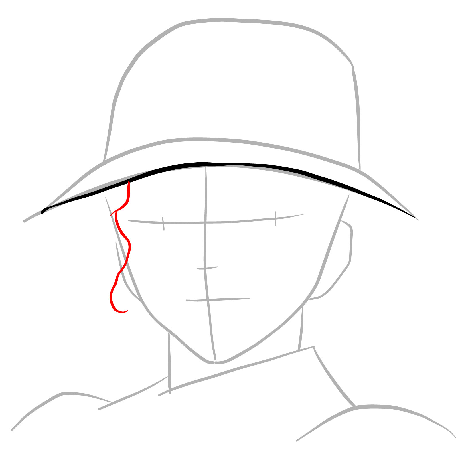 How to draw Muzan Kibutsuji's face - step 05