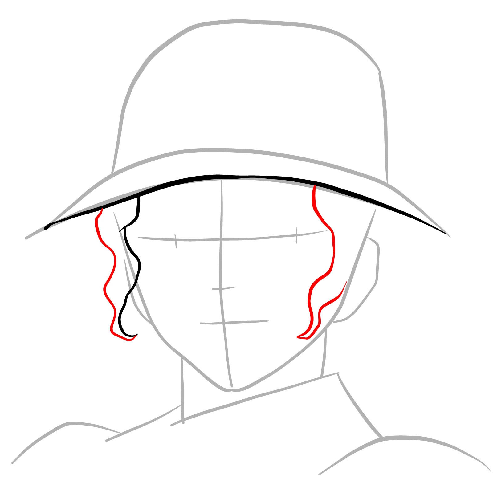 How to draw Muzan Kibutsuji's face - step 06