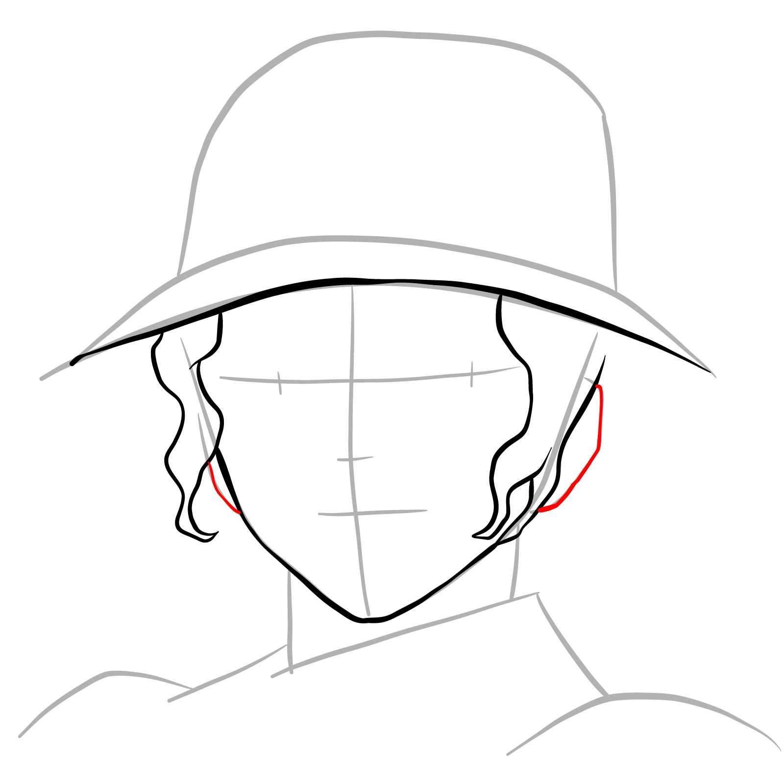 How to draw Muzan Kibutsuji's face - step 09